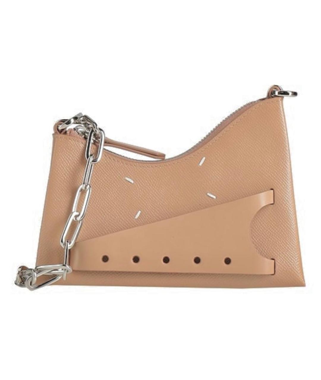 MAISON MARGIELA Бежевая кожаная сумка через плечо, фото 9