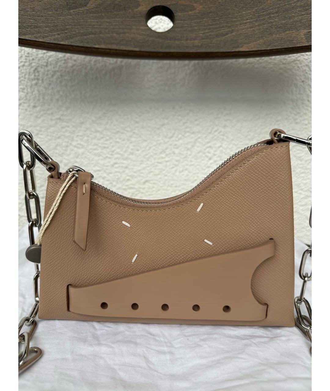 MAISON MARGIELA Бежевая кожаная сумка через плечо, фото 2