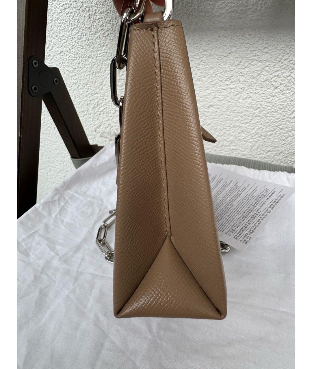 MAISON MARGIELA Бежевая кожаная сумка через плечо, фото 7