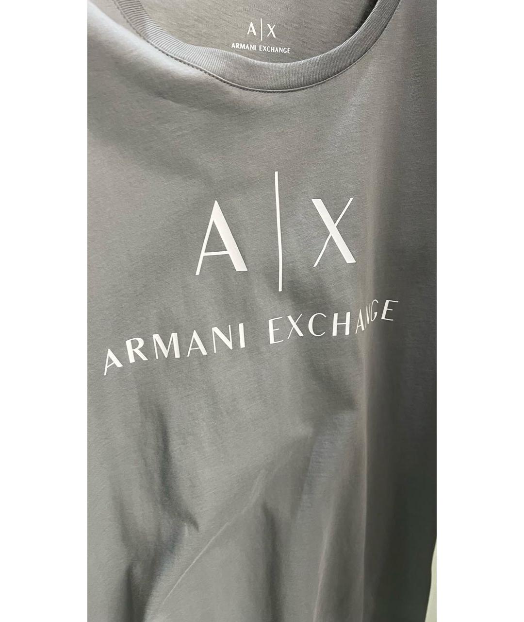 ARMANI EXCHANGE Серая хлопковая футболка, фото 4