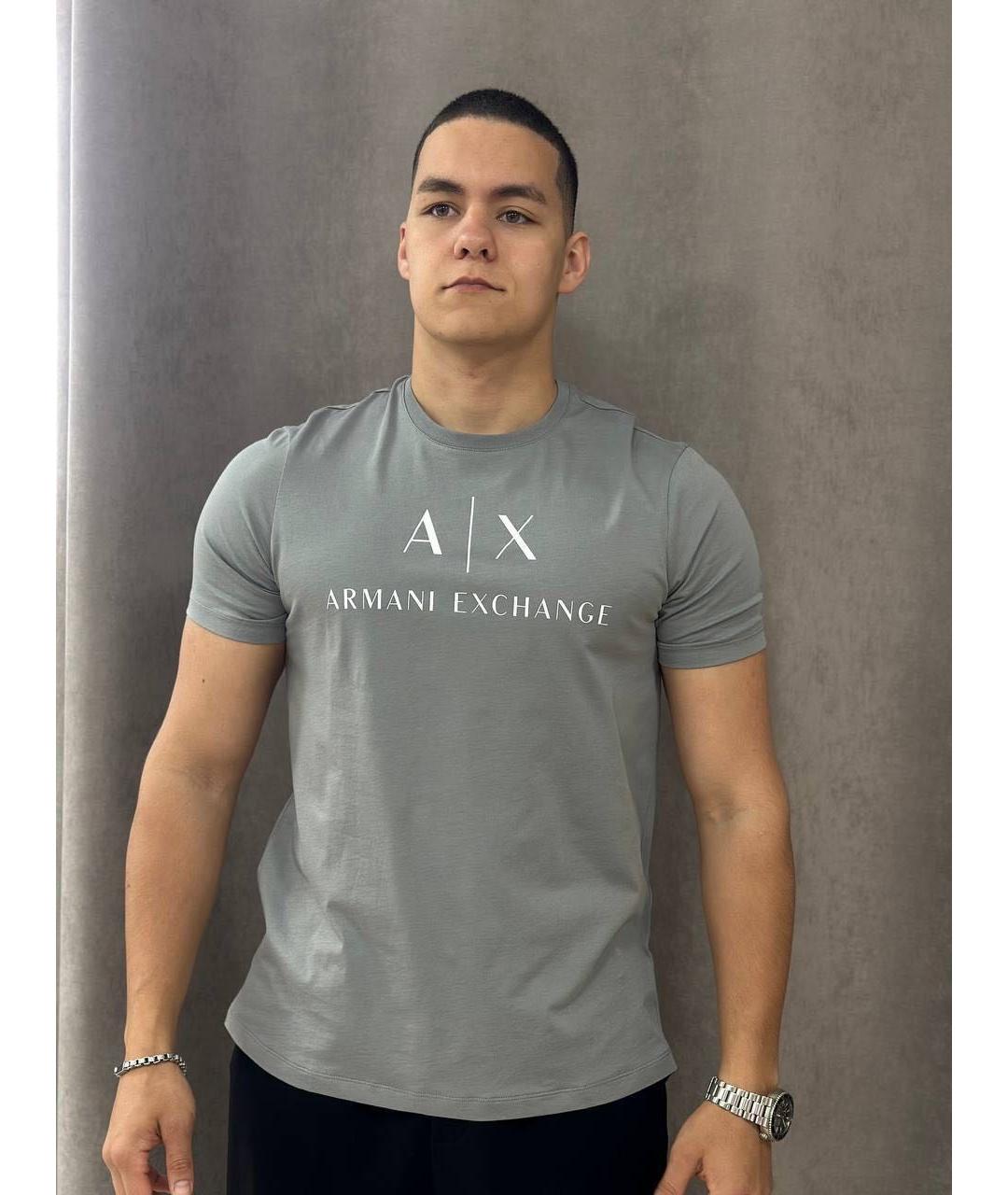 ARMANI EXCHANGE Серая хлопковая футболка, фото 5