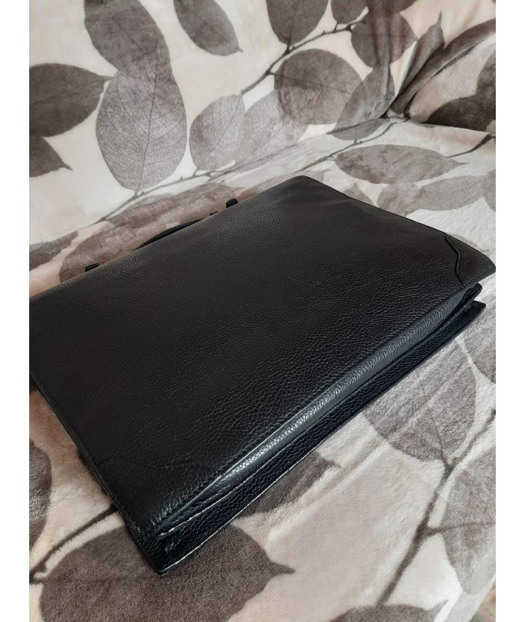 KITON Черный кожаный портфель, фото 7