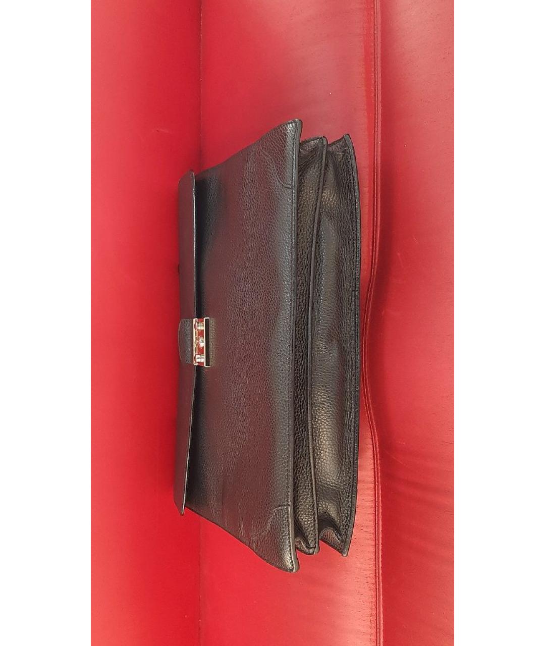 KITON Черный кожаный портфель, фото 8
