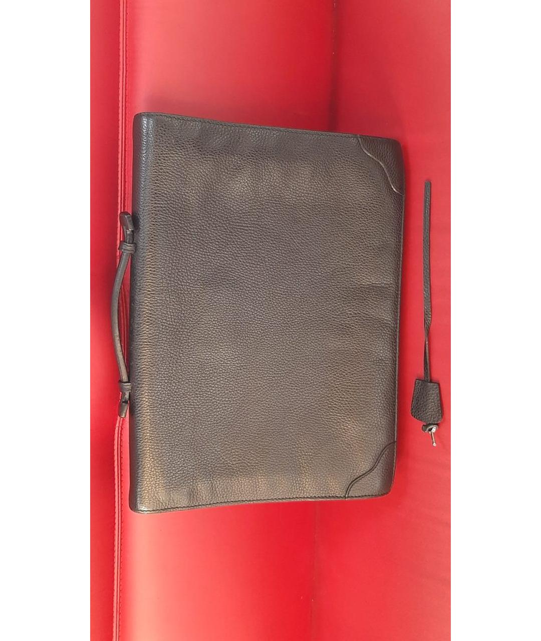 KITON Черный кожаный портфель, фото 6