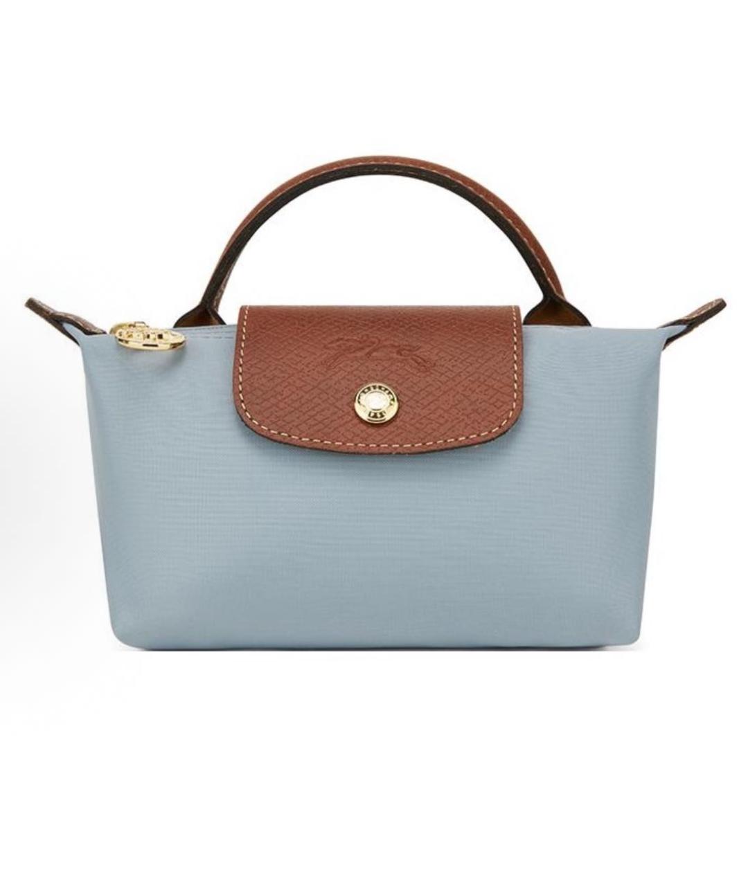 LONGCHAMP Голубая тканевая сумка с короткими ручками, фото 5