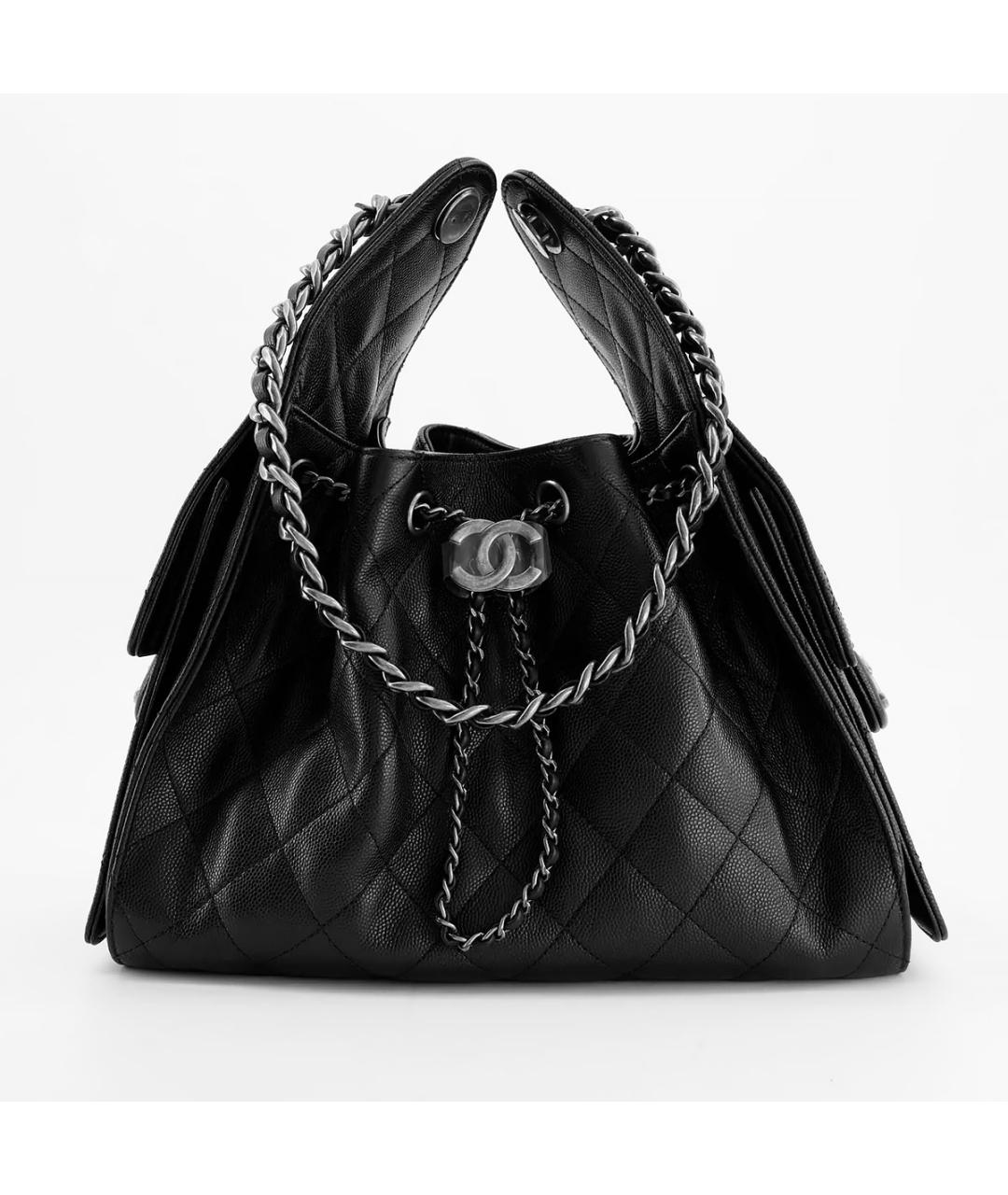 CHANEL Черная кожаная сумка через плечо, фото 3