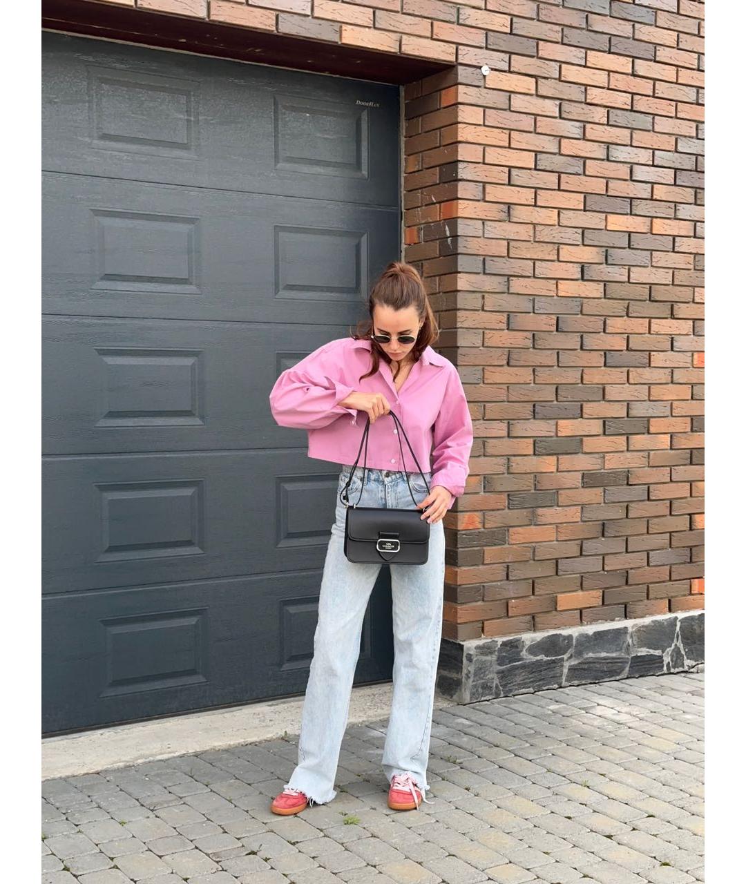 COACH Черная кожаная сумка через плечо, фото 8