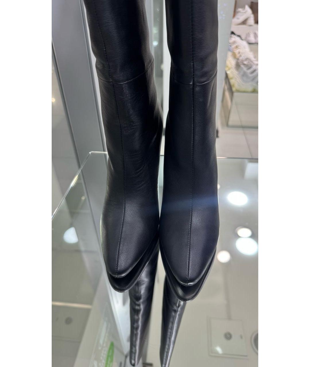 TWIN-SET Черные кожаные сапоги, фото 3
