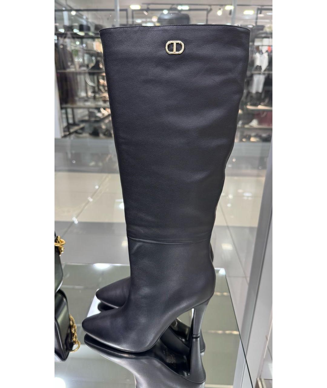 TWIN-SET Черные кожаные сапоги, фото 5