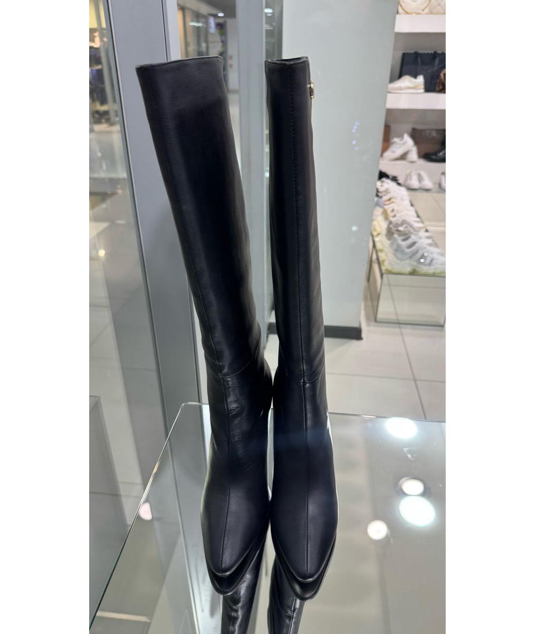 TWIN-SET Черные кожаные сапоги, фото 2