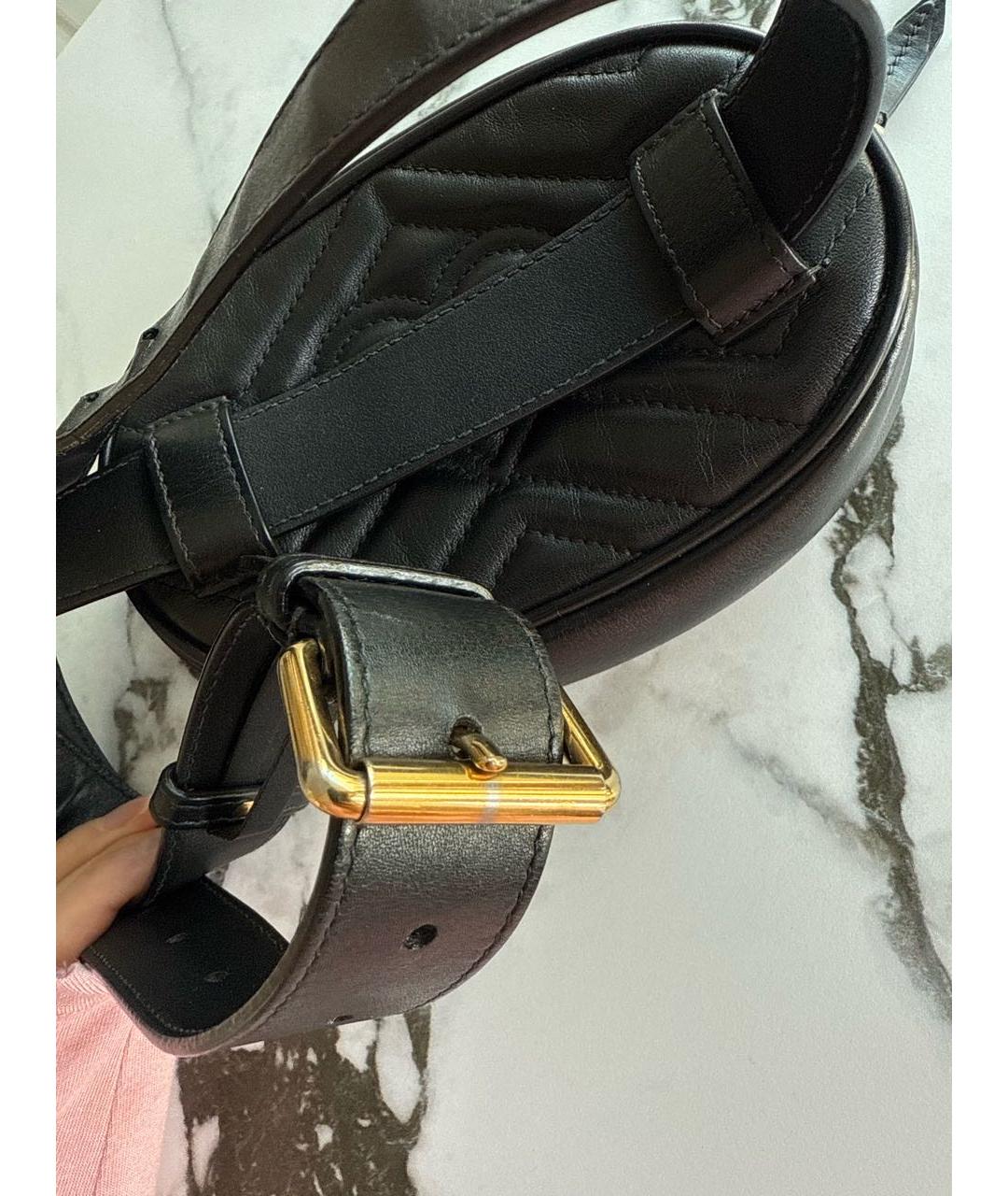 GUCCI Черная кожаная поясная сумка, фото 6