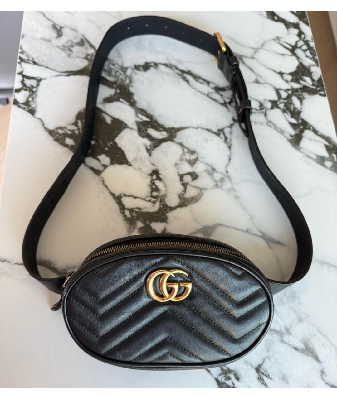 GUCCI Черная кожаная поясная сумка, фото 9