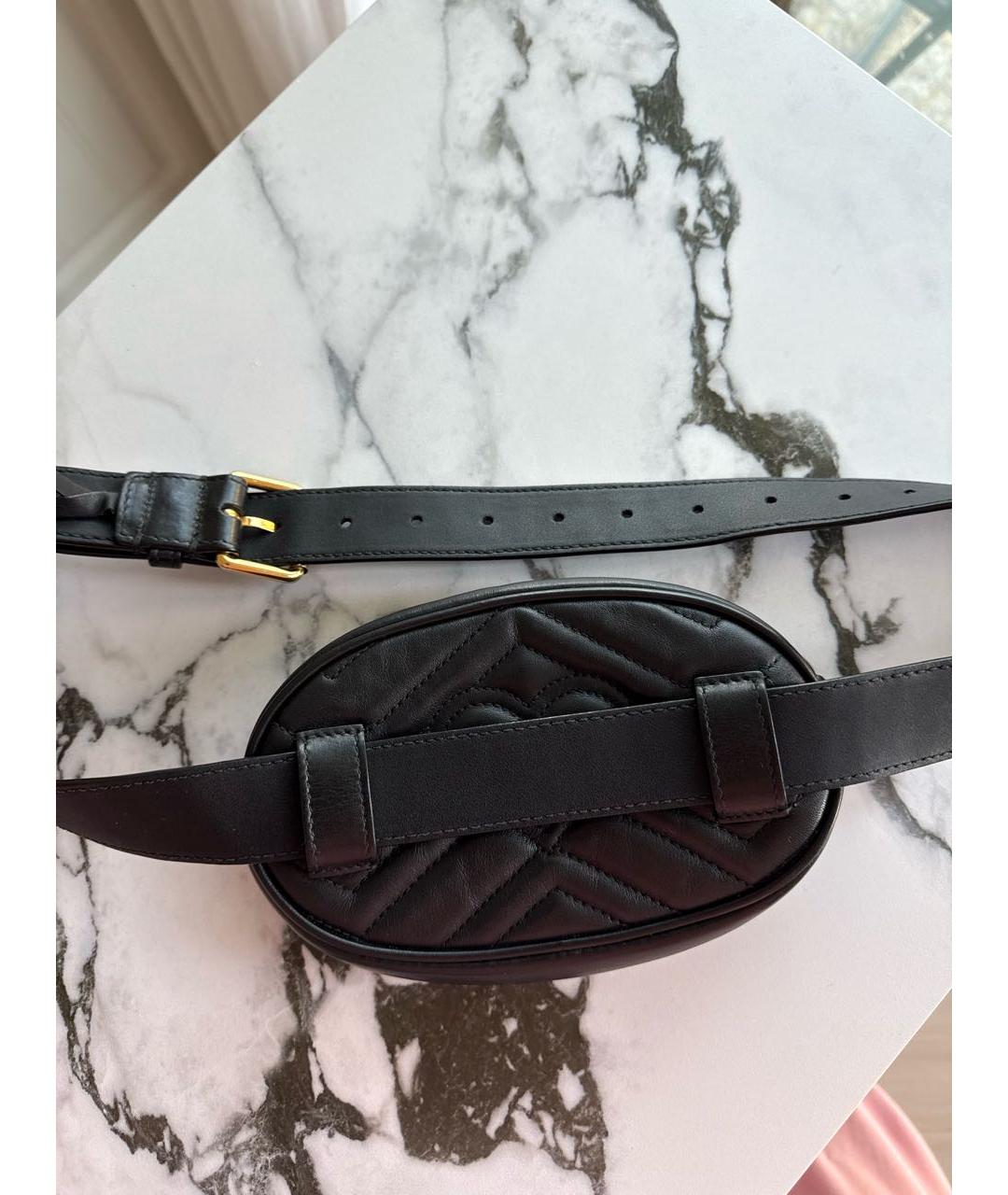 GUCCI Черная кожаная поясная сумка, фото 2