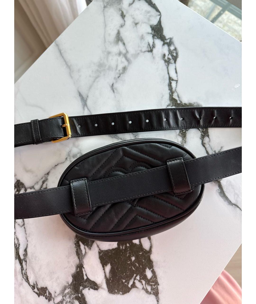 GUCCI Черная кожаная поясная сумка, фото 7