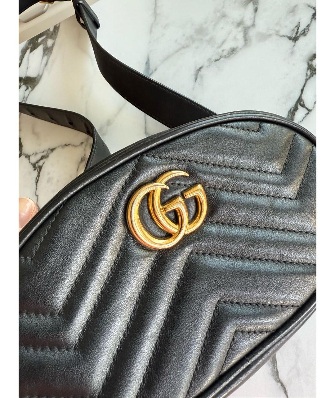 GUCCI Черная кожаная поясная сумка, фото 3