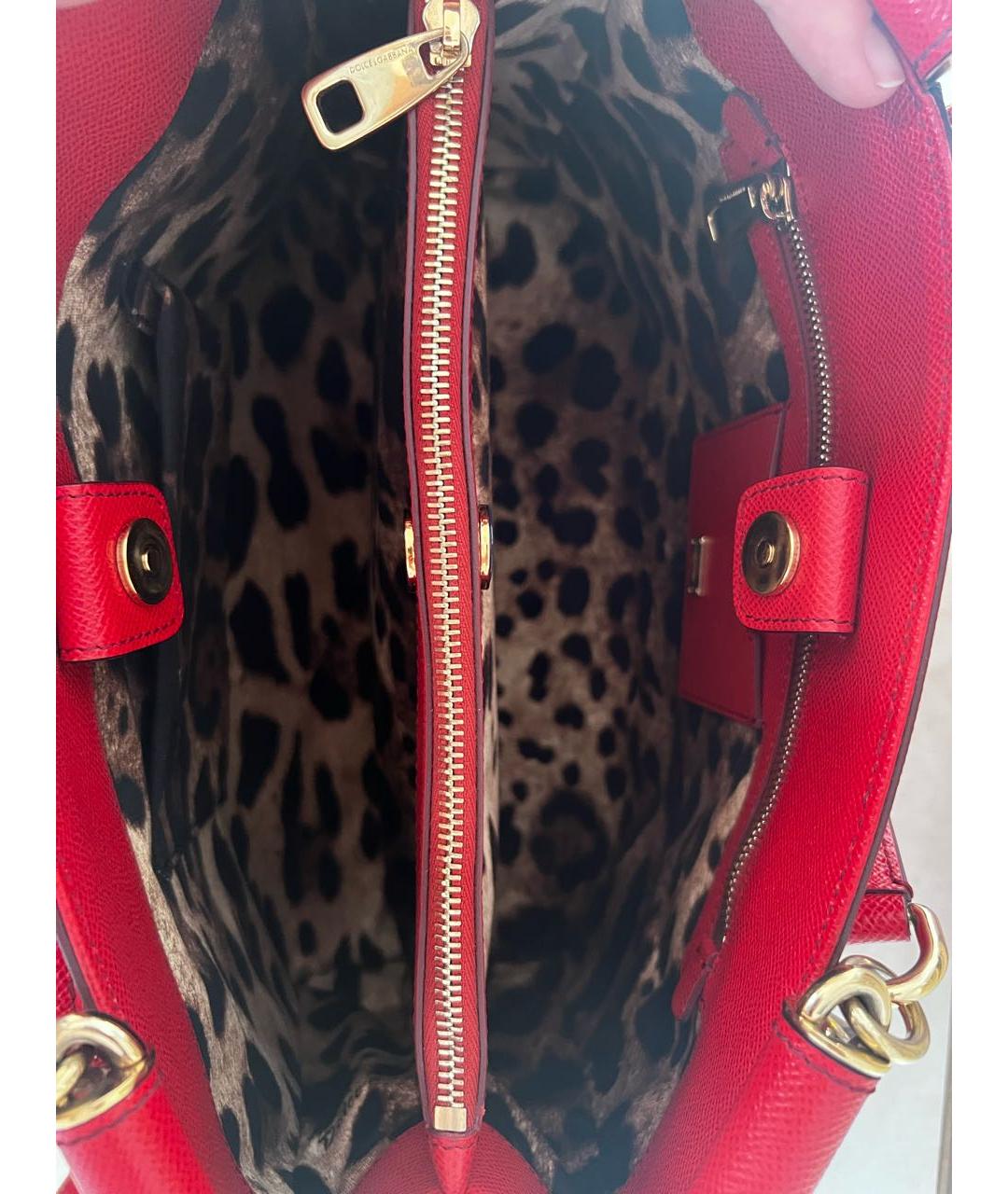 DOLCE&GABBANA Красная кожаная сумка через плечо, фото 4