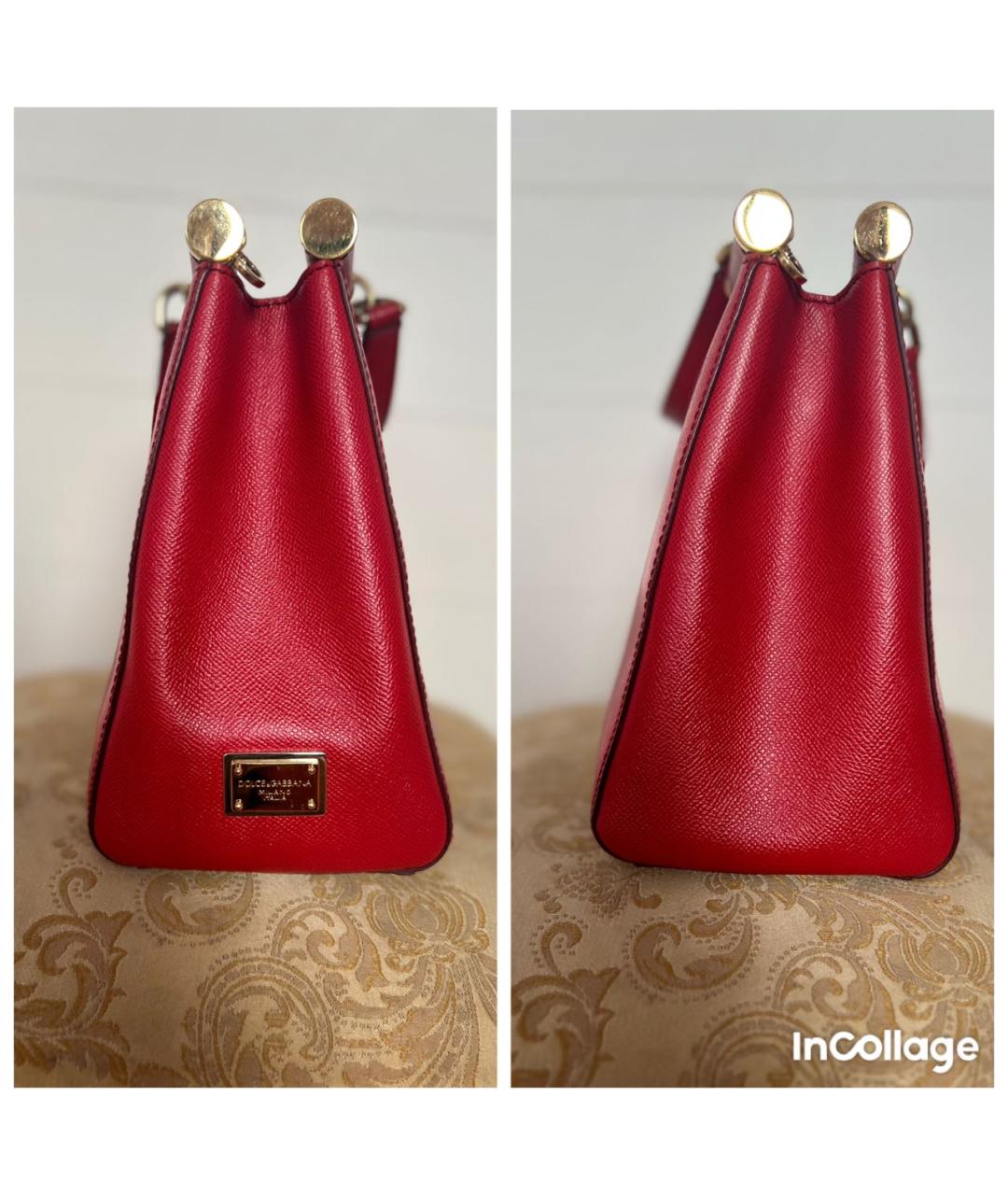 DOLCE&GABBANA Красная кожаная сумка через плечо, фото 5