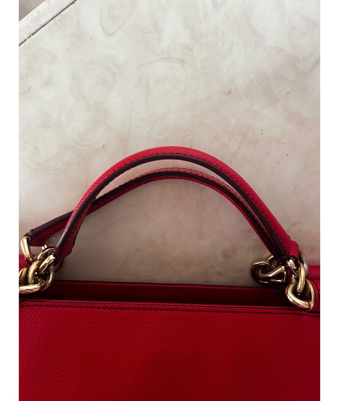 DOLCE&GABBANA Красная кожаная сумка через плечо, фото 7