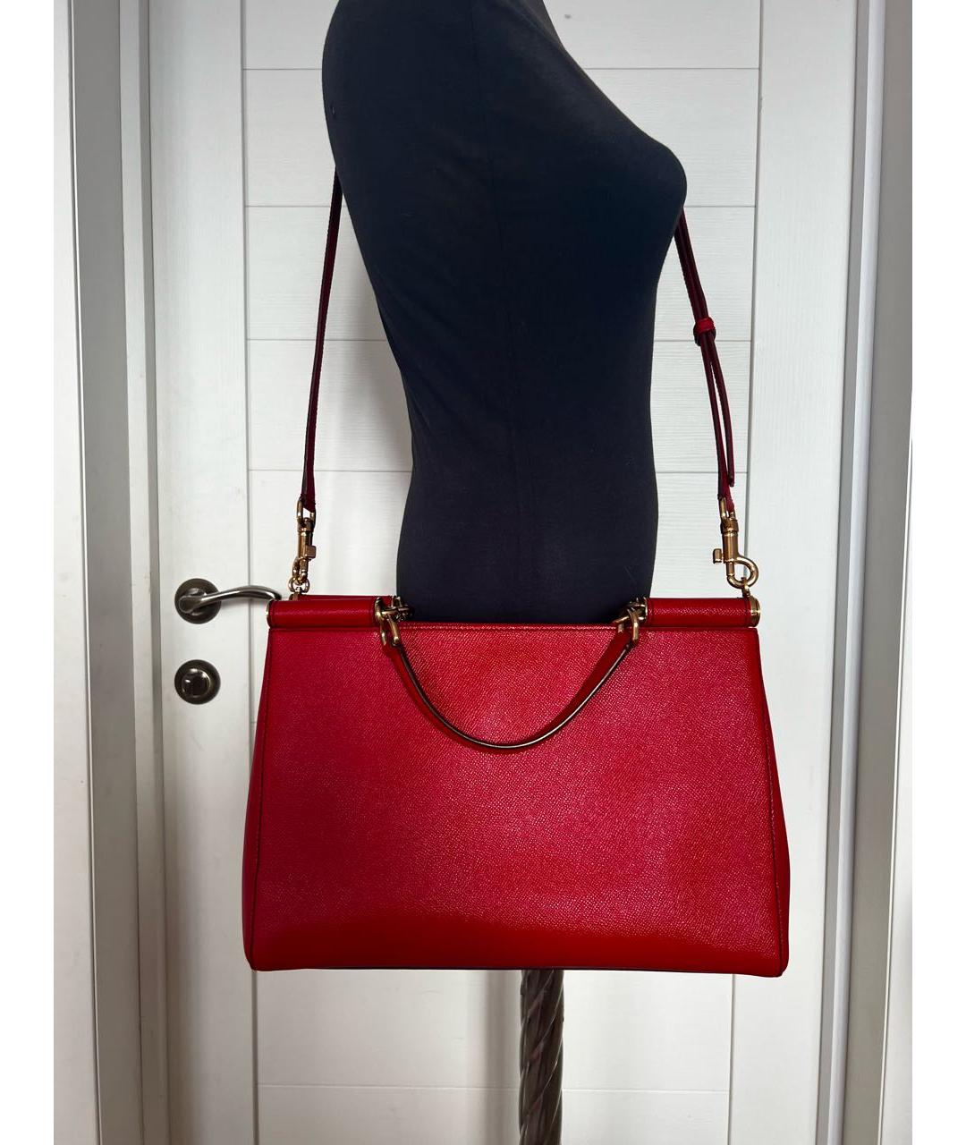 DOLCE&GABBANA Красная кожаная сумка через плечо, фото 2