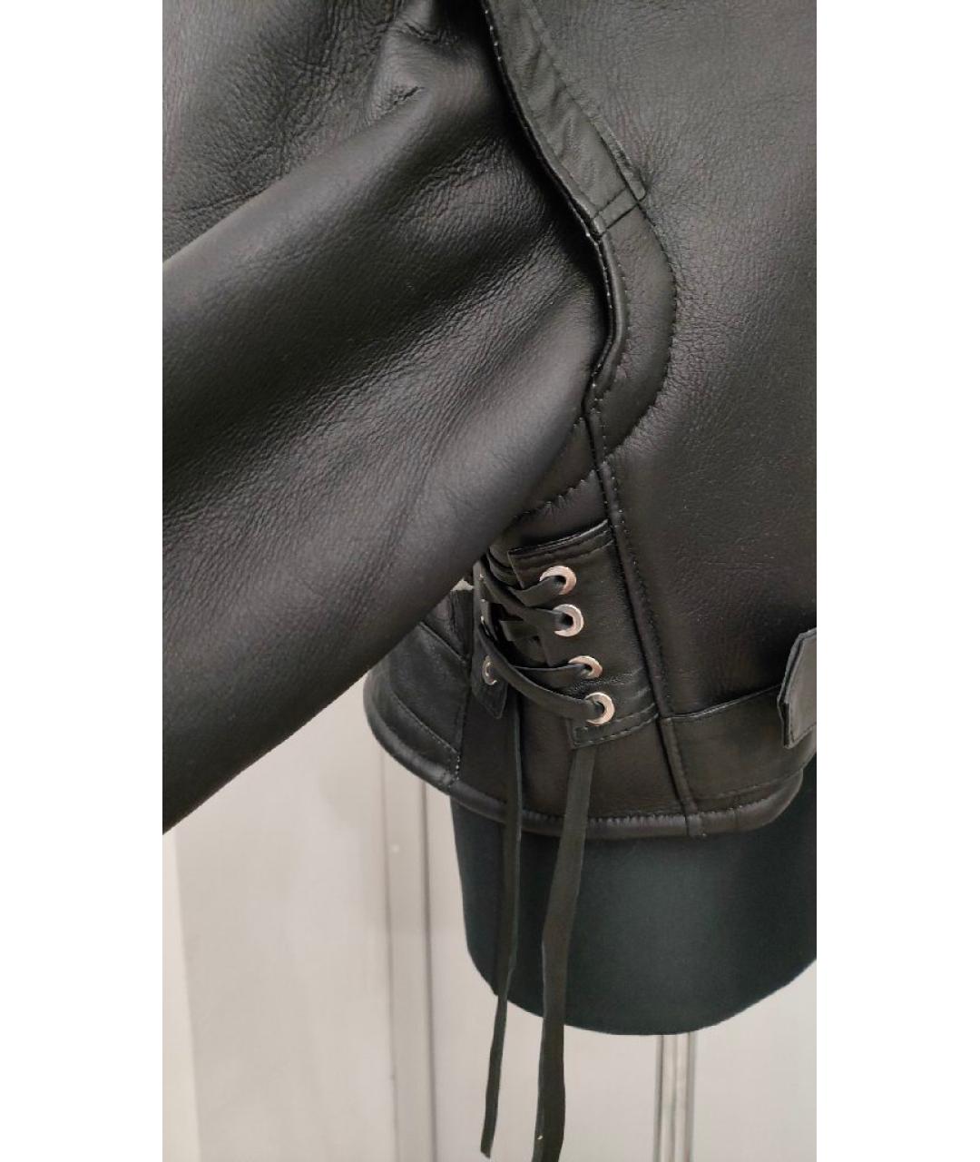 MANOKHI Черная кожаная дубленка, фото 4