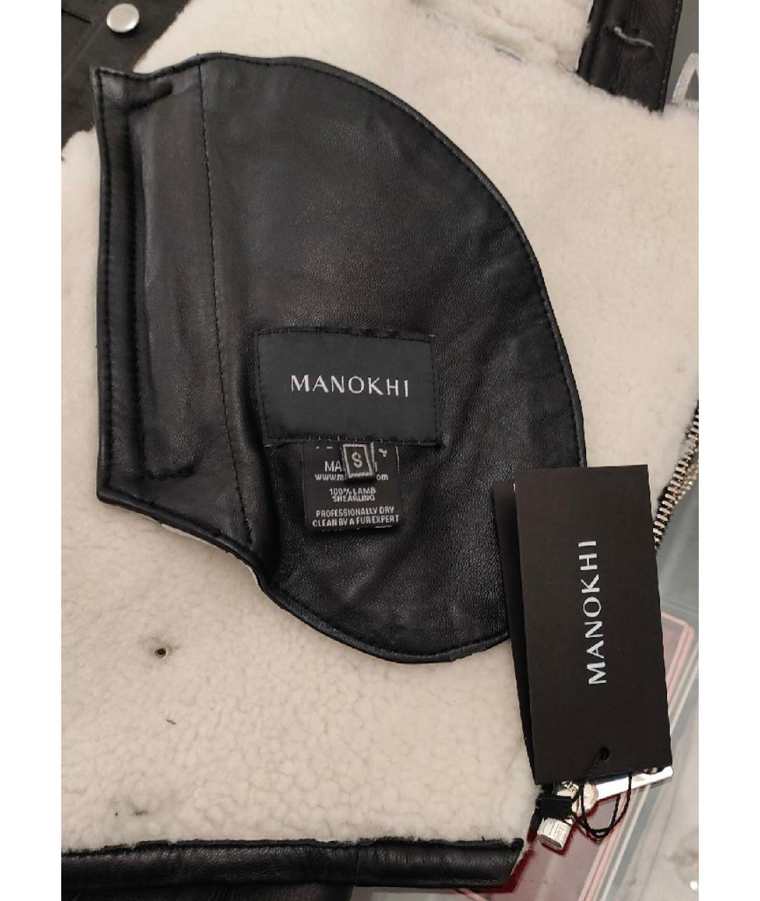 MANOKHI Черная кожаная дубленка, фото 3