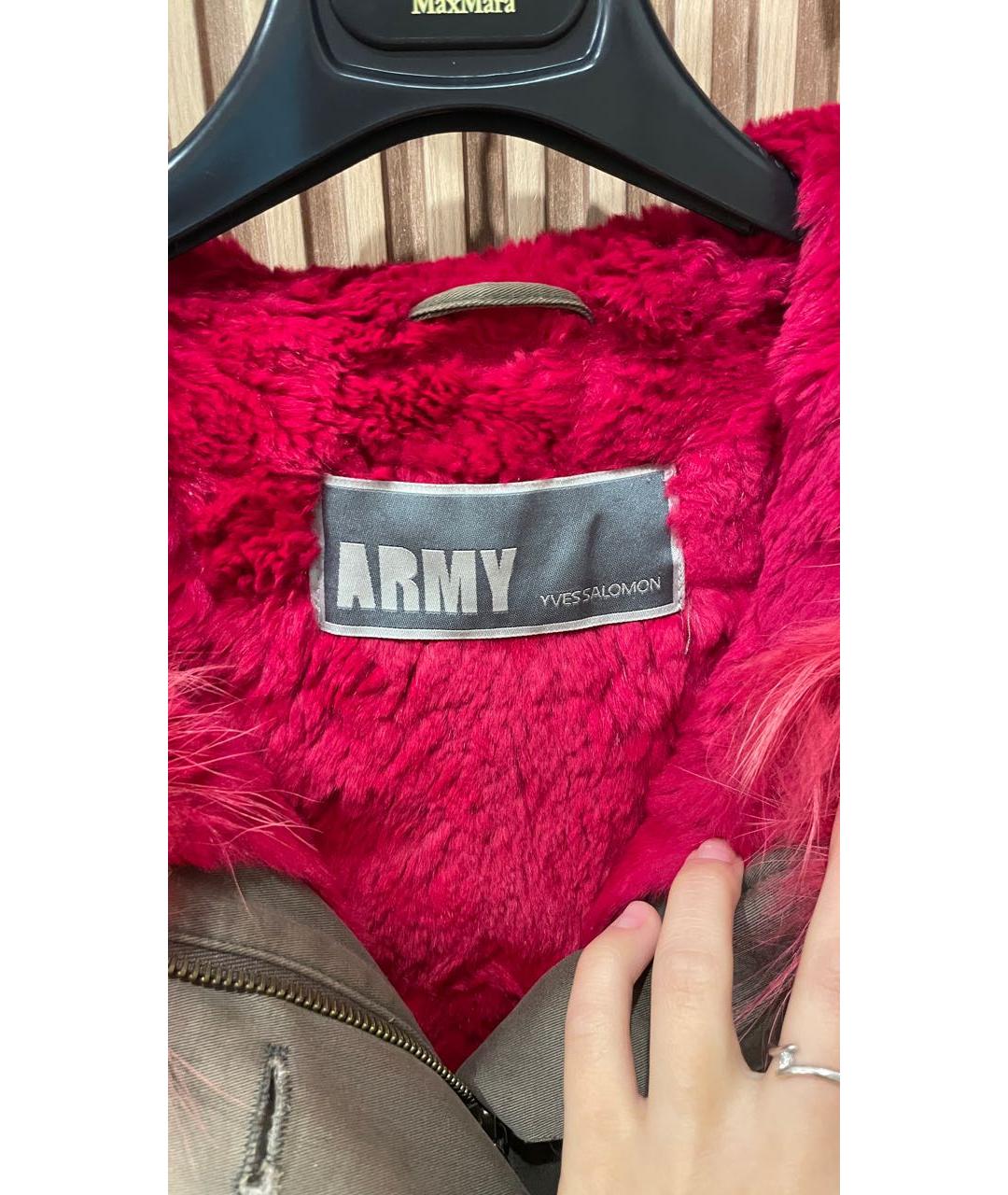 ARMY YVES SALOMON Хаки деним парка, фото 3