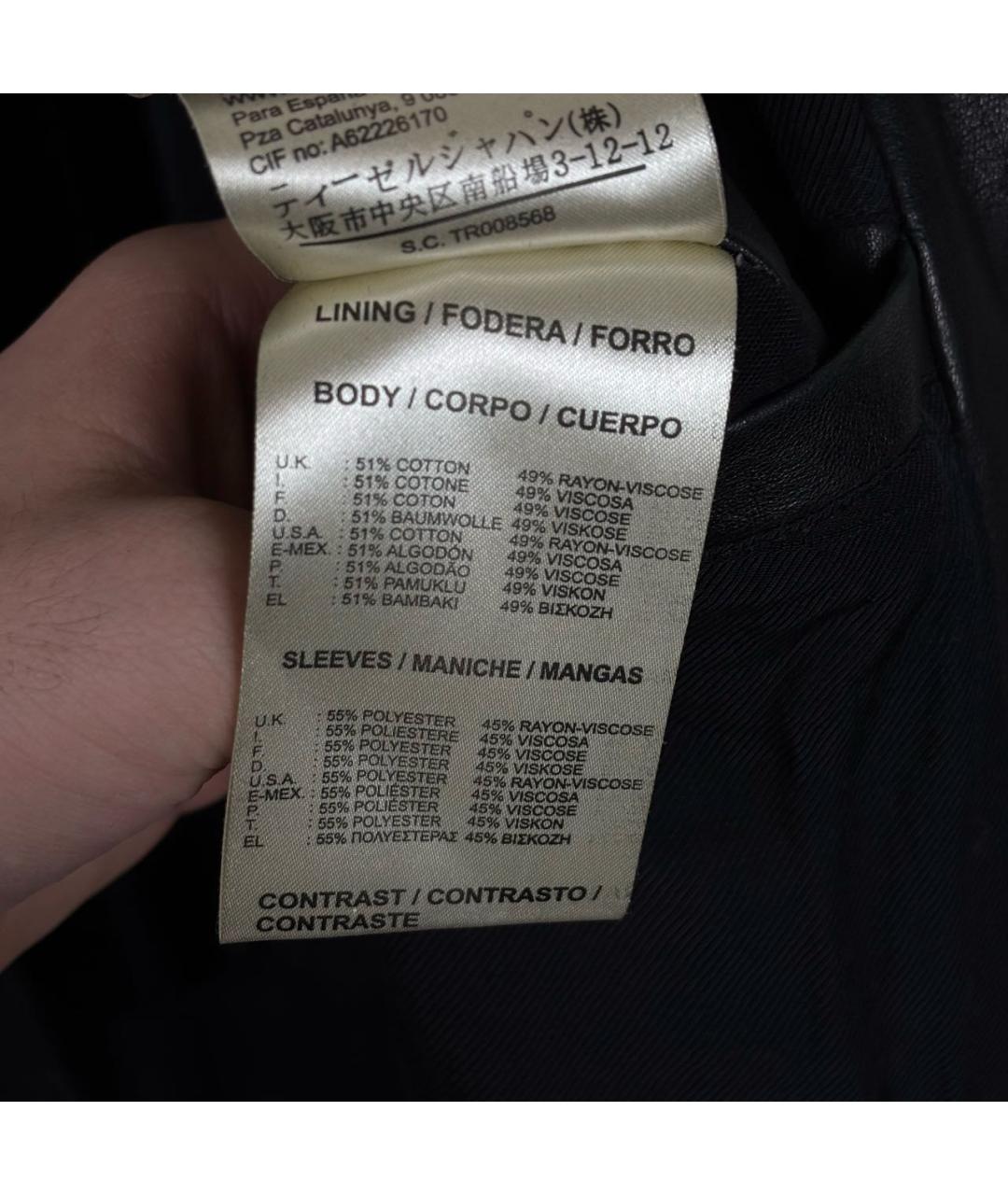 DIESEL BLACK GOLD Черная кожаная куртка, фото 6