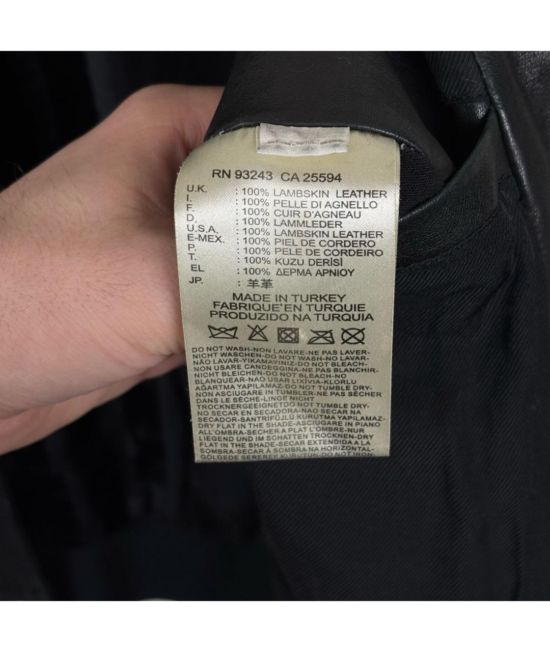 DIESEL BLACK GOLD Черная кожаная куртка, фото 5