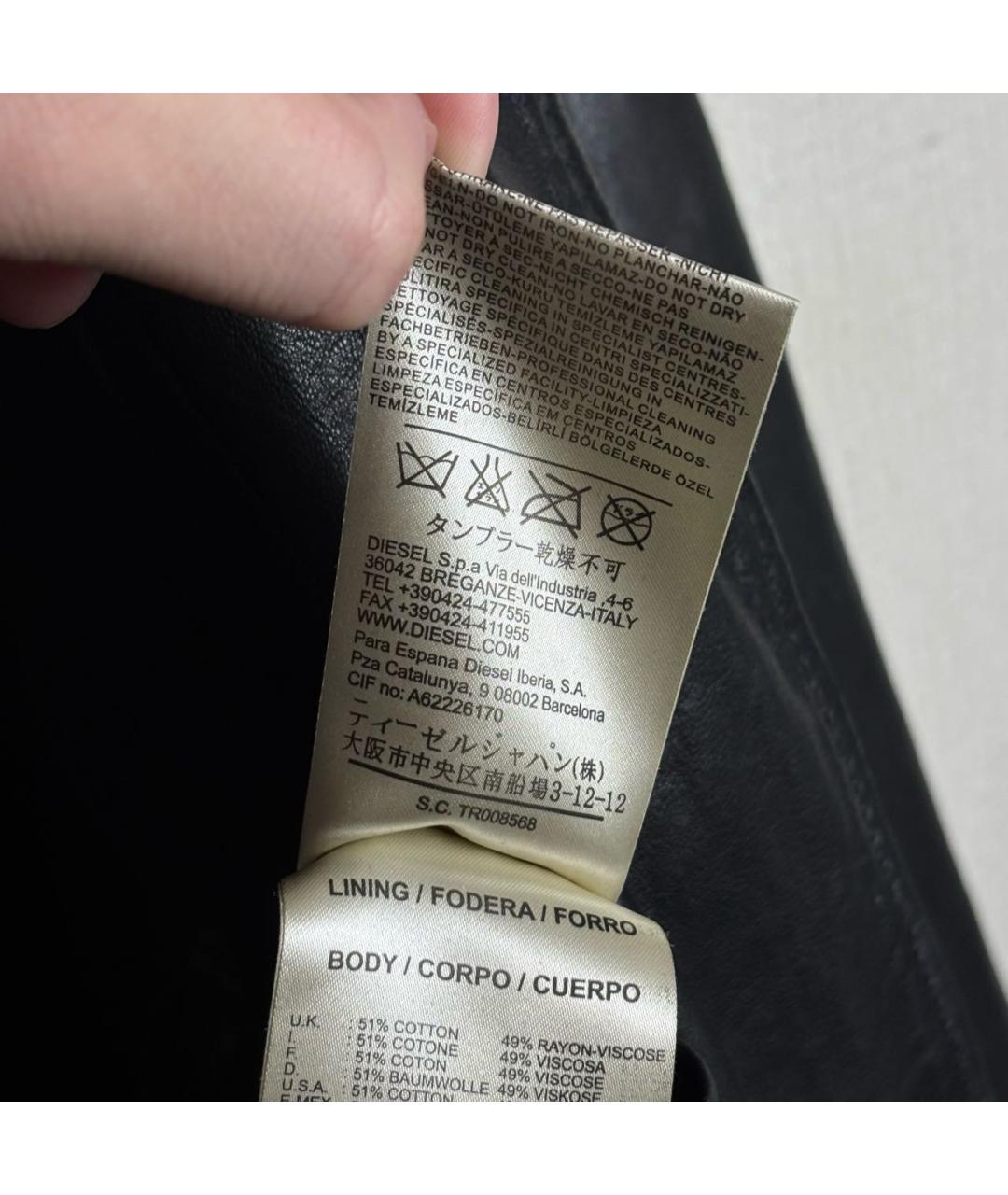 DIESEL BLACK GOLD Черная кожаная куртка, фото 7