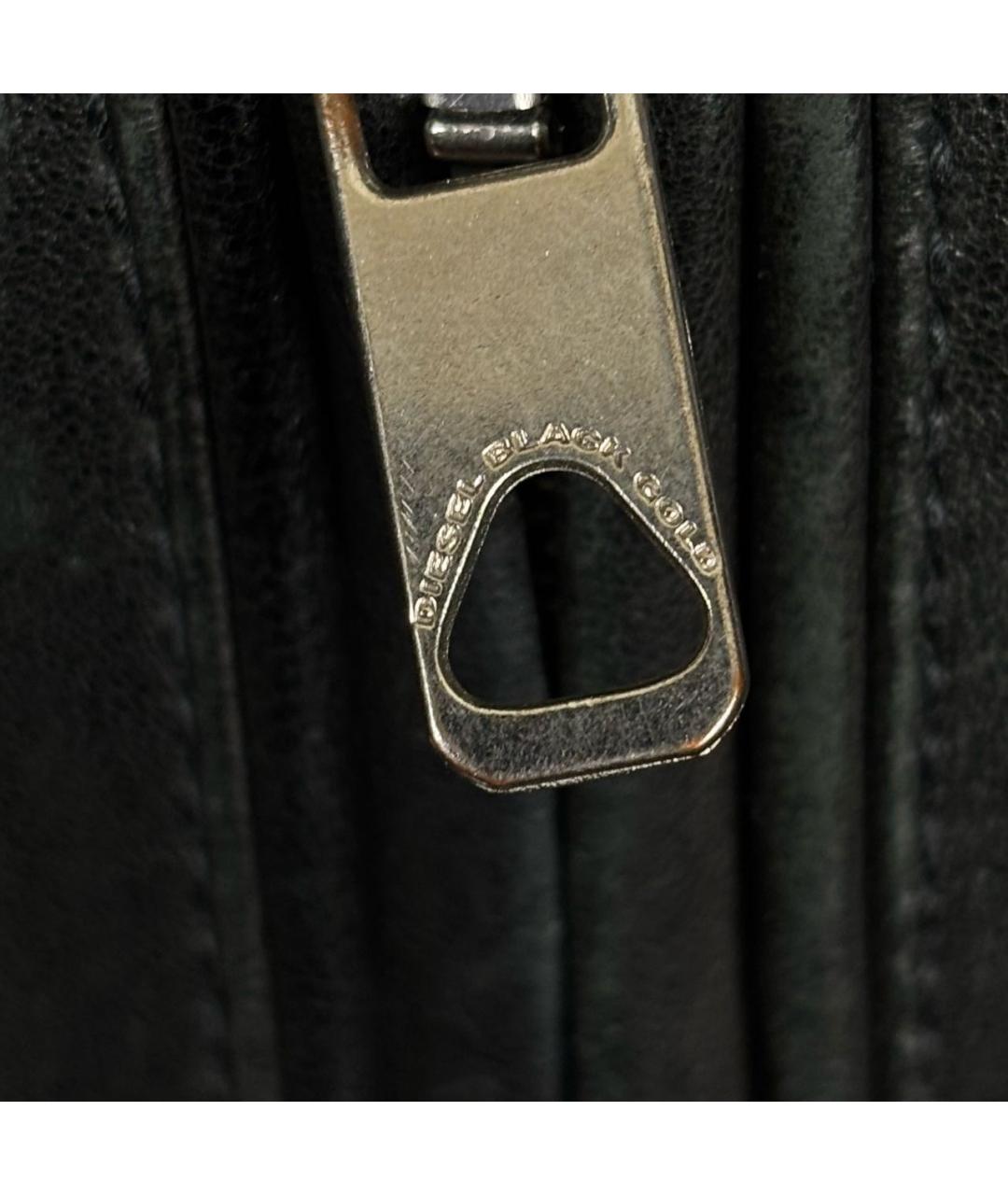 DIESEL BLACK GOLD Черная кожаная куртка, фото 3