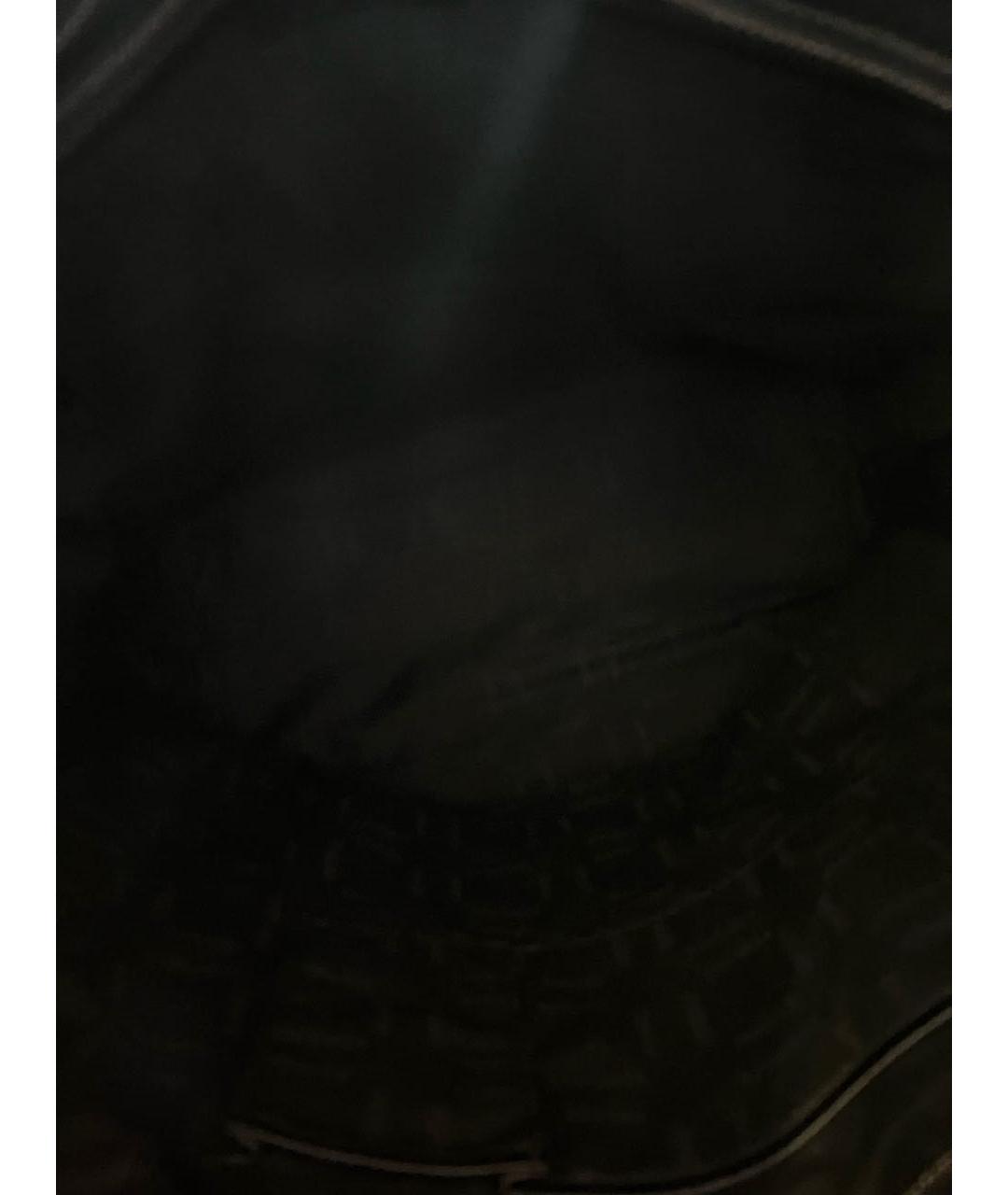 VERSACE Черная кожаная сумка тоут, фото 4