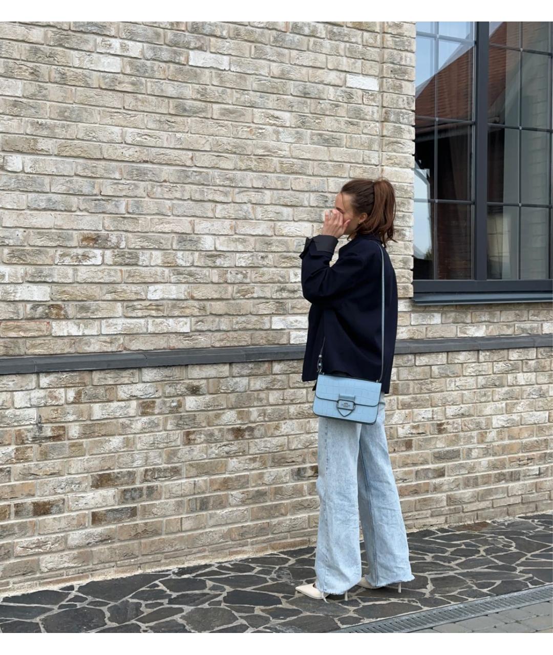 COACH Синяя кожаная сумка через плечо, фото 4