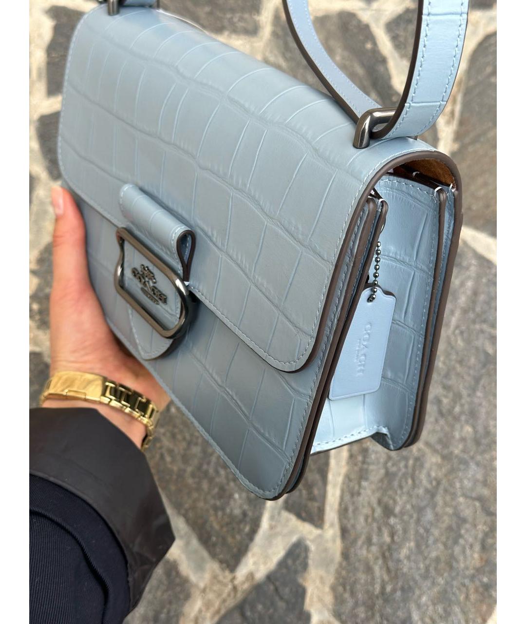 COACH Синяя кожаная сумка через плечо, фото 3