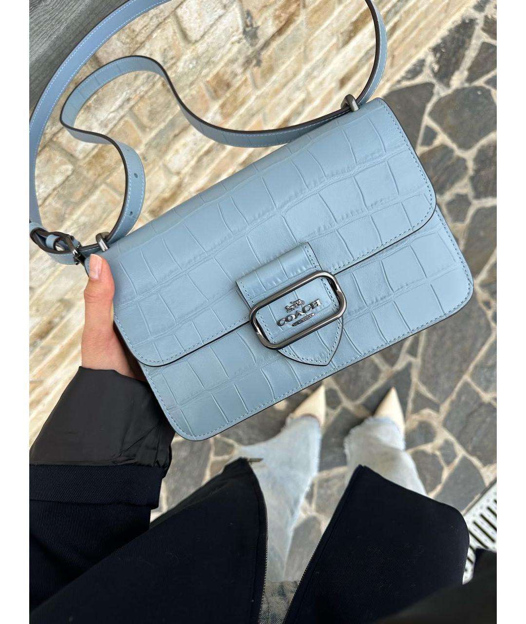 COACH Синяя кожаная сумка через плечо, фото 5