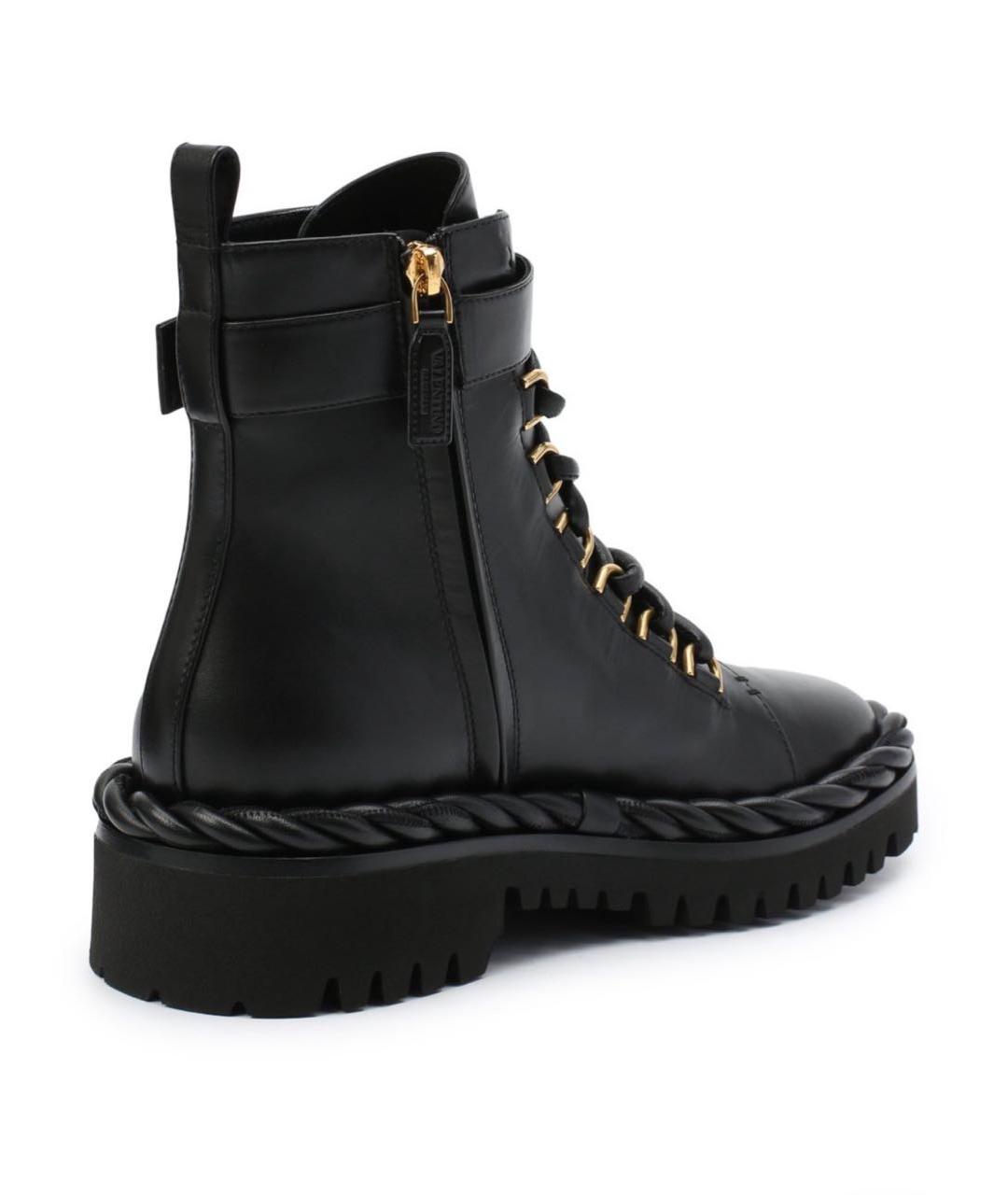 VALENTINO Черные кожаные ботинки, фото 4