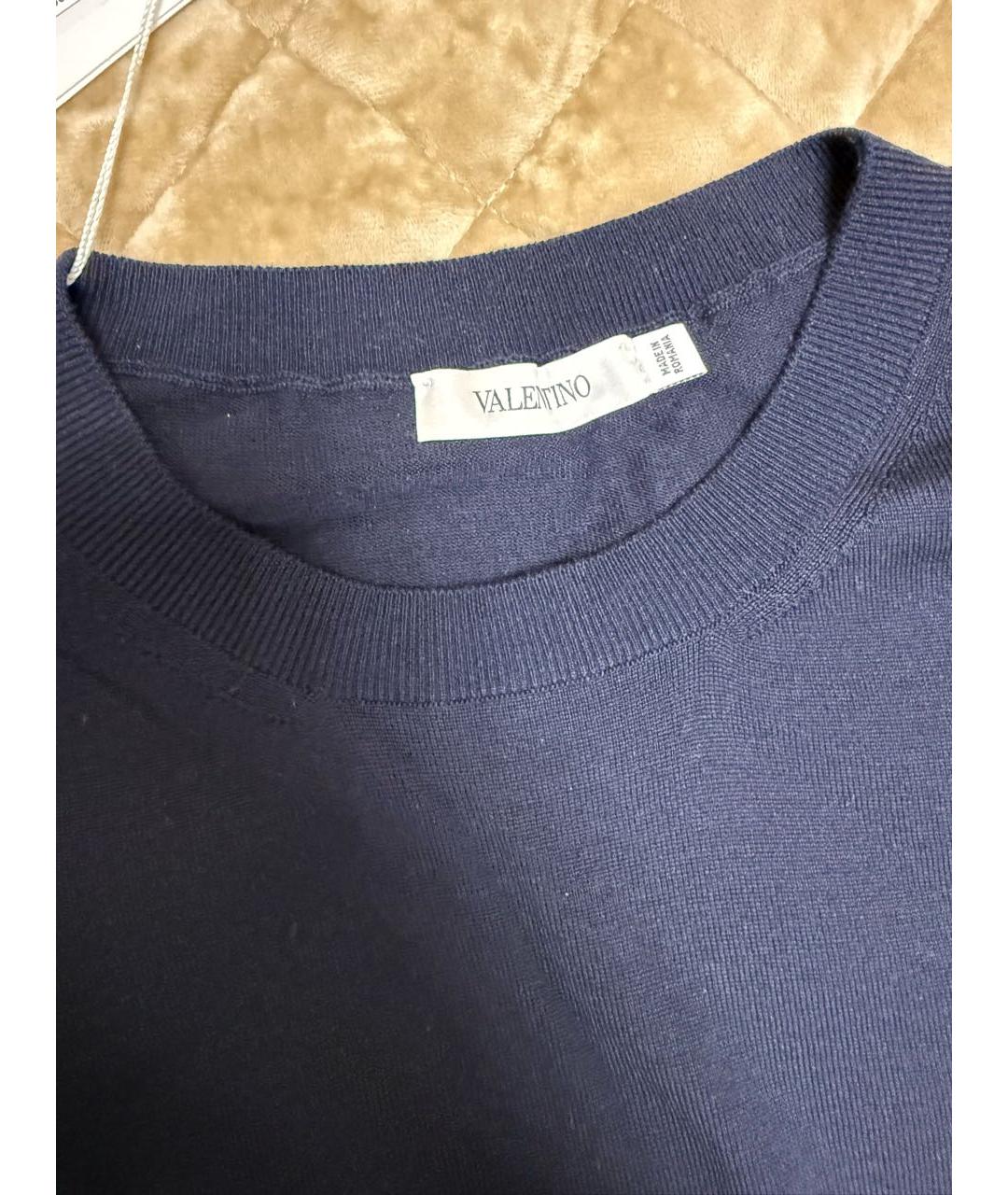 VALENTINO Темно-синий шерстяной джемпер / свитер, фото 3