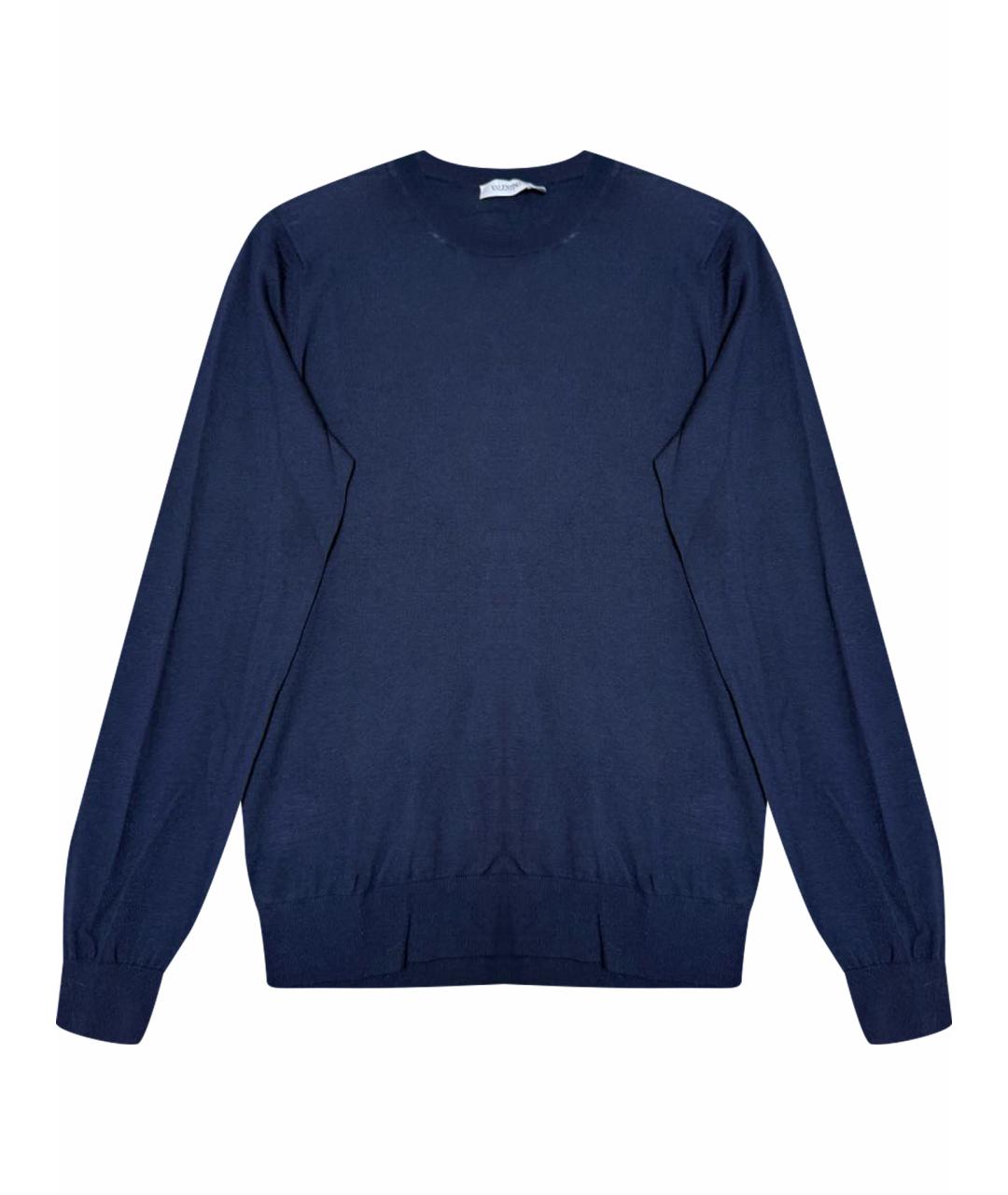 VALENTINO Темно-синий шерстяной джемпер / свитер, фото 1