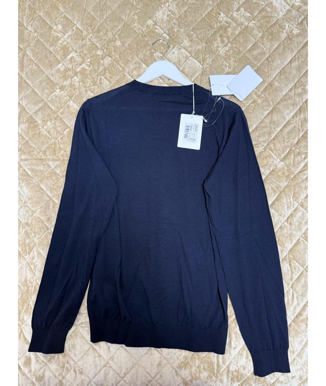 VALENTINO Темно-синий шерстяной джемпер / свитер, фото 2