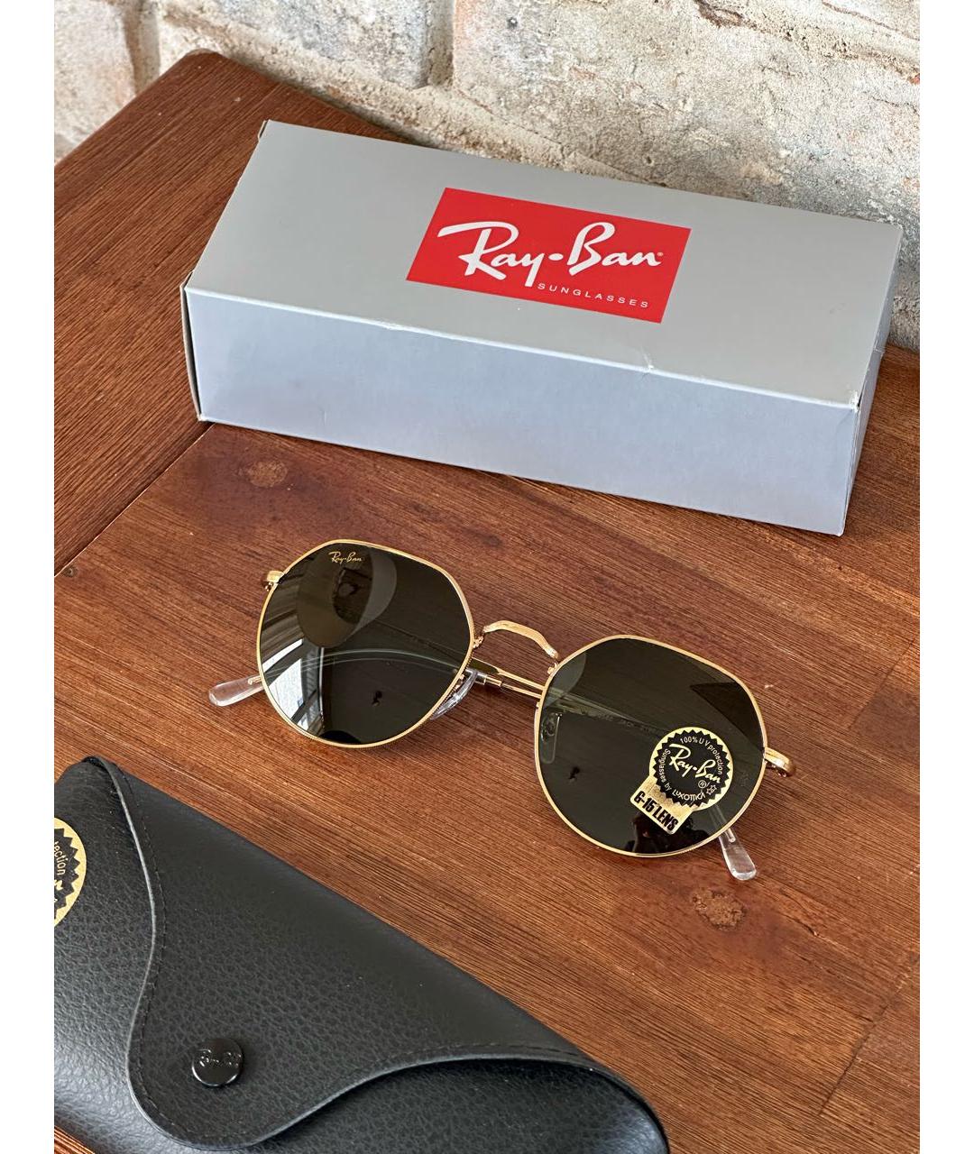 RAY BAN Хаки металлические солнцезащитные очки, фото 4