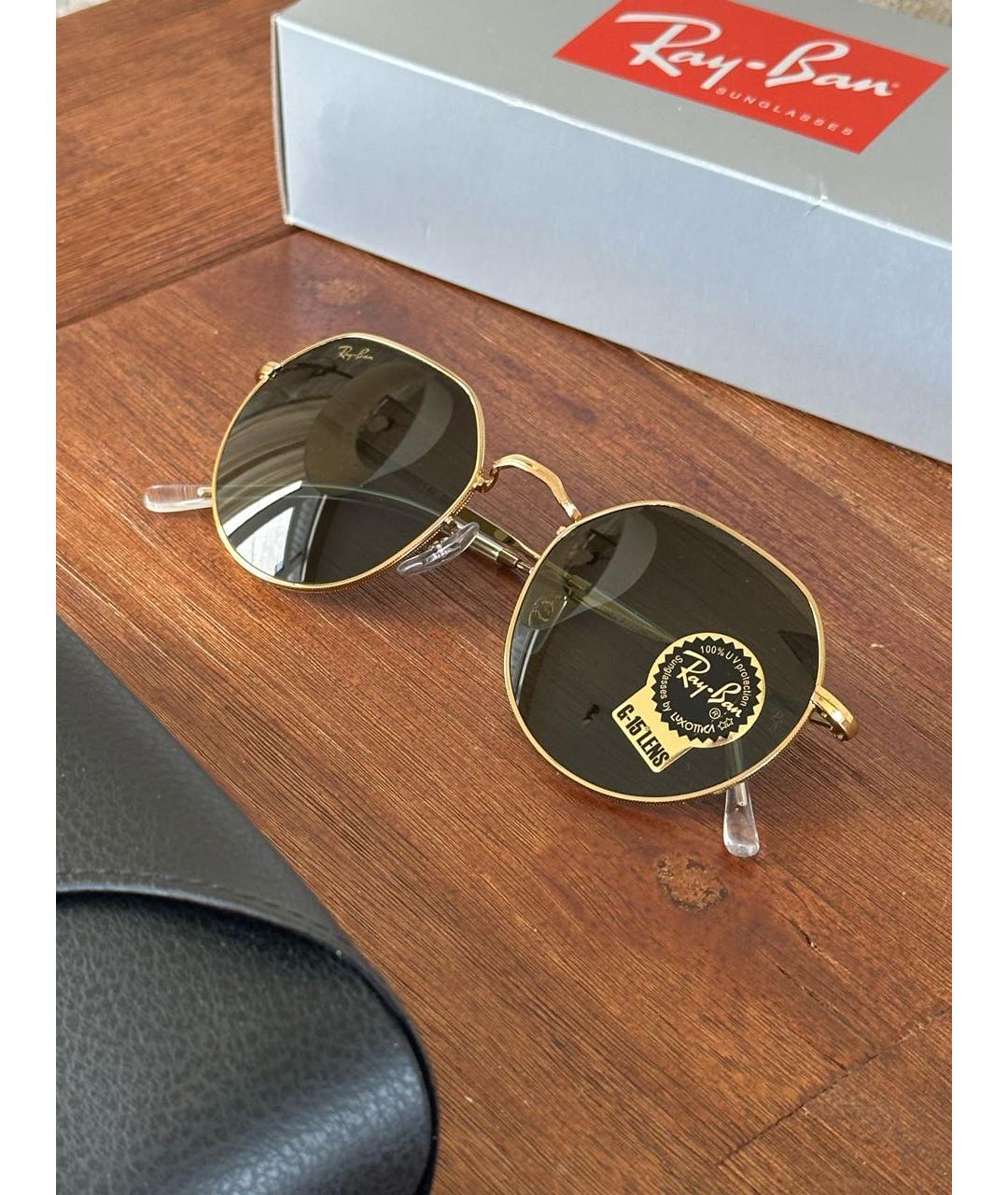 RAY BAN Хаки металлические солнцезащитные очки, фото 5