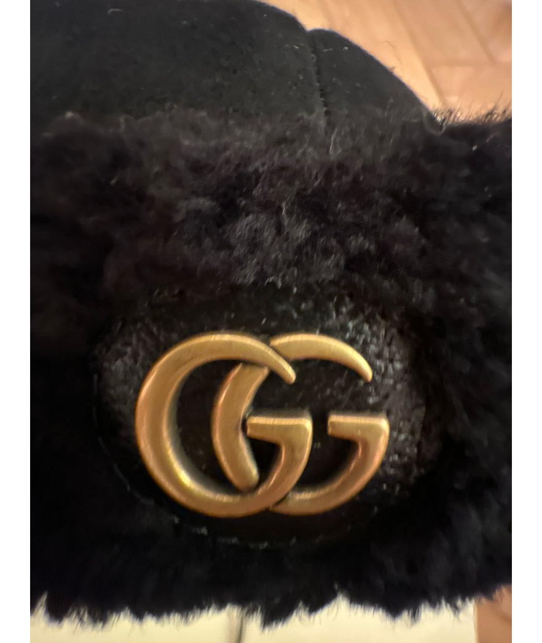 GUCCI Черная кожаная шапка, фото 3