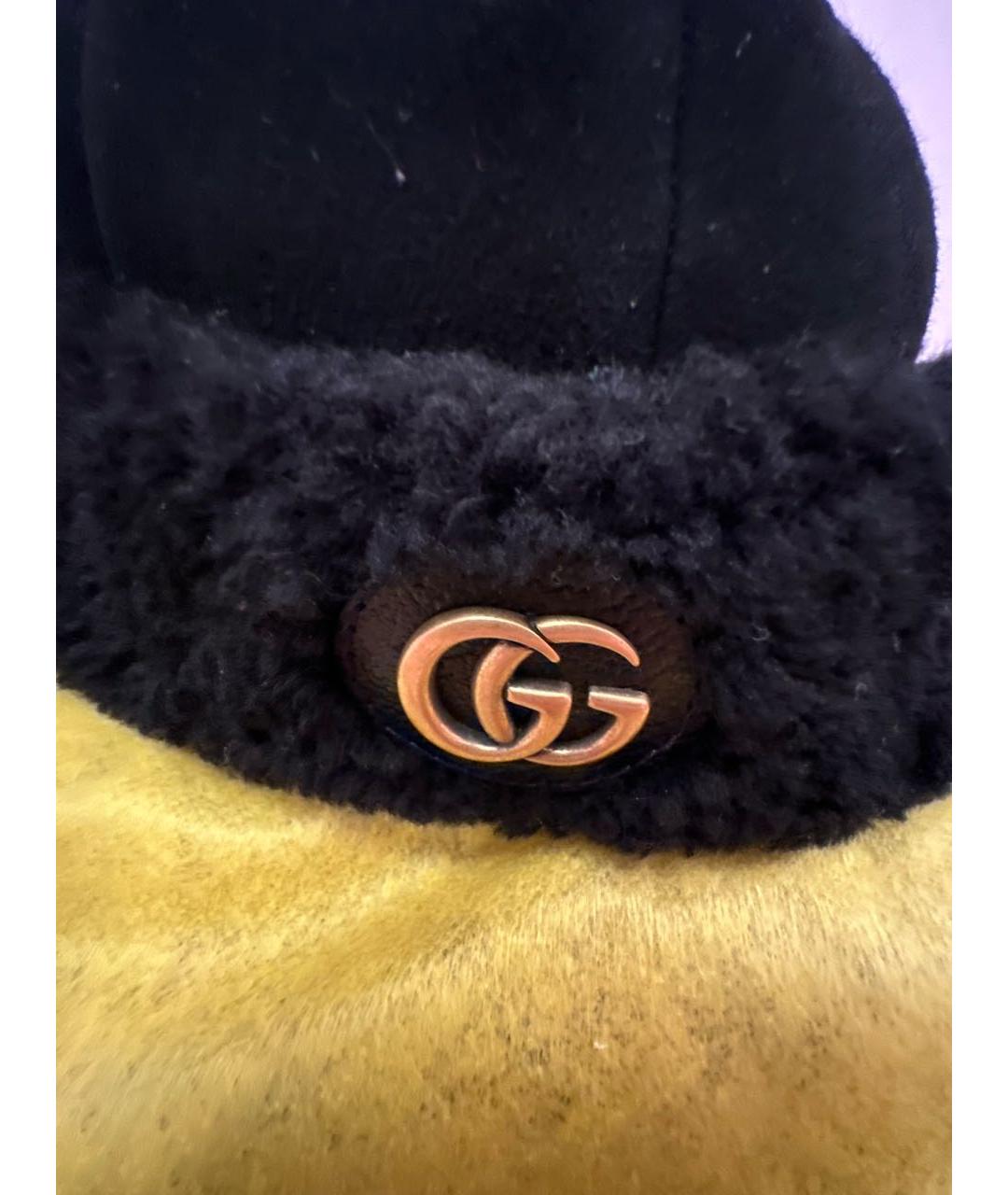 GUCCI Черная кожаная шапка, фото 8