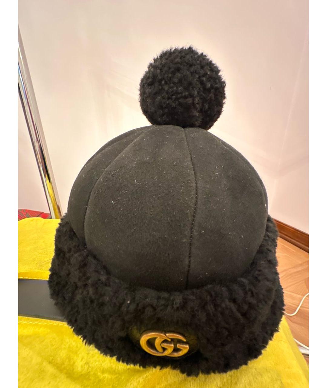 GUCCI Черная кожаная шапка, фото 9