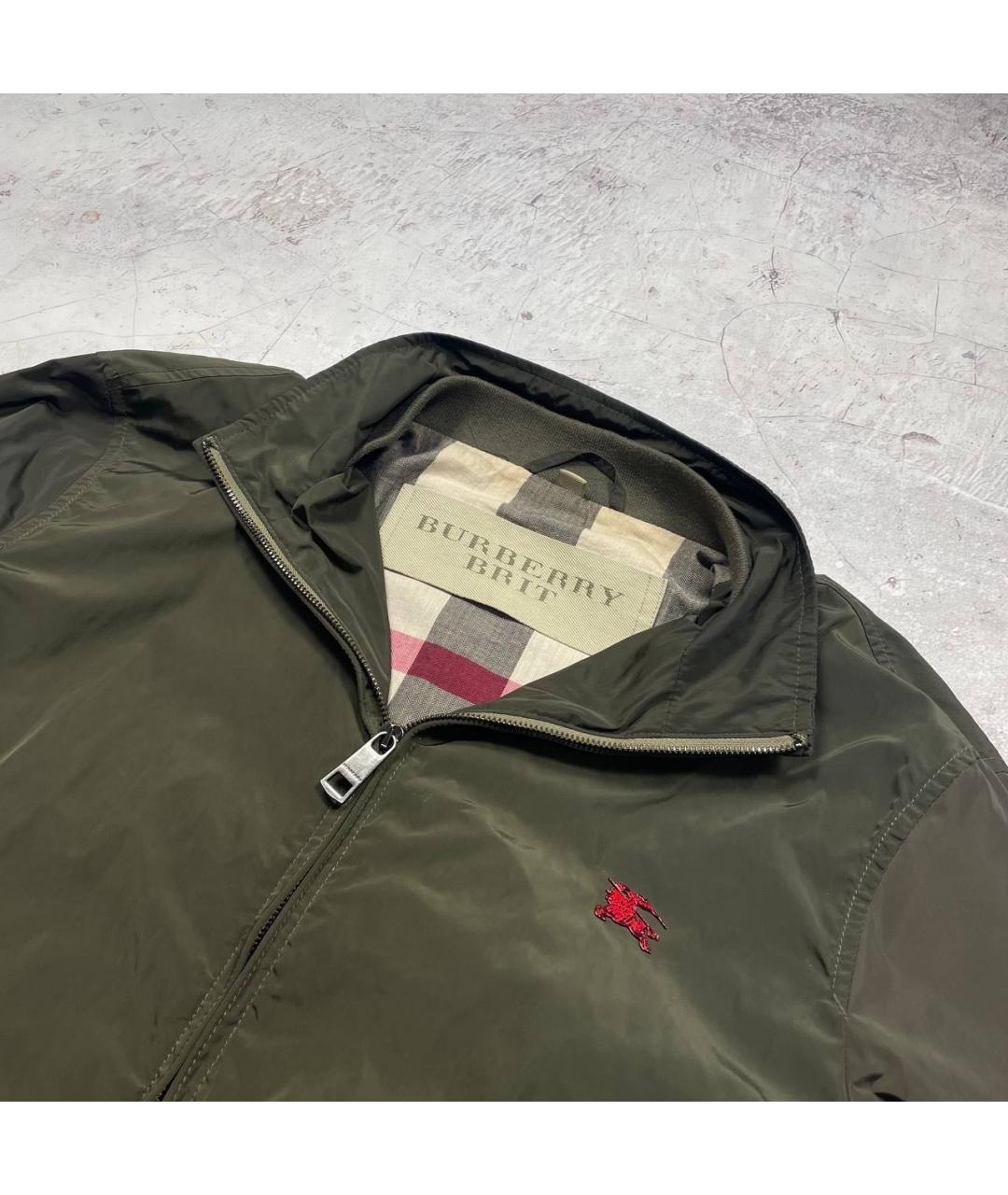 BURBERRY Хаки полиамидовая куртка, фото 2