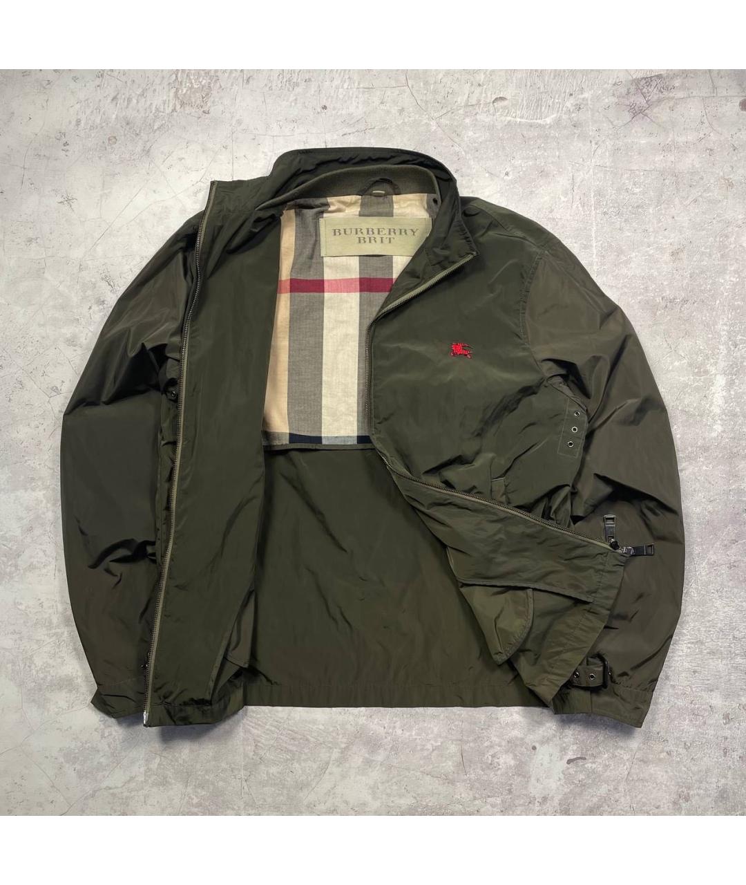 BURBERRY Хаки полиамидовая куртка, фото 3