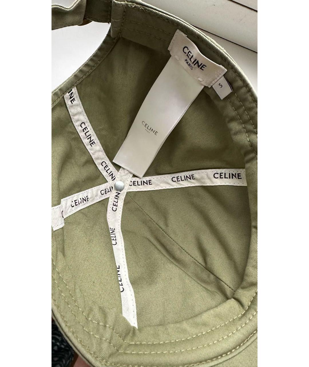 CELINE Хаки хлопковая кепка, фото 4