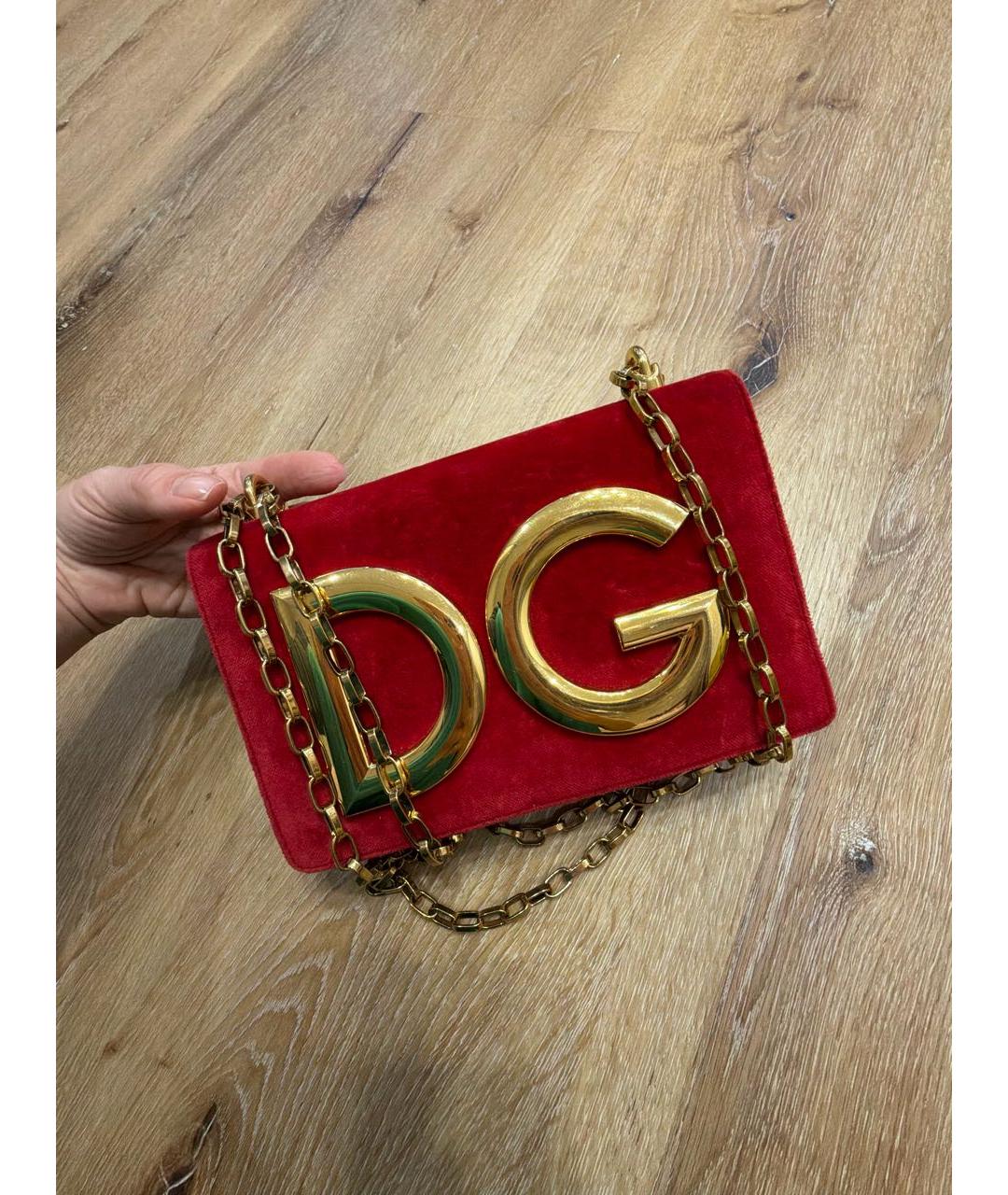 DOLCE&GABBANA Красная кожаная сумка через плечо, фото 4