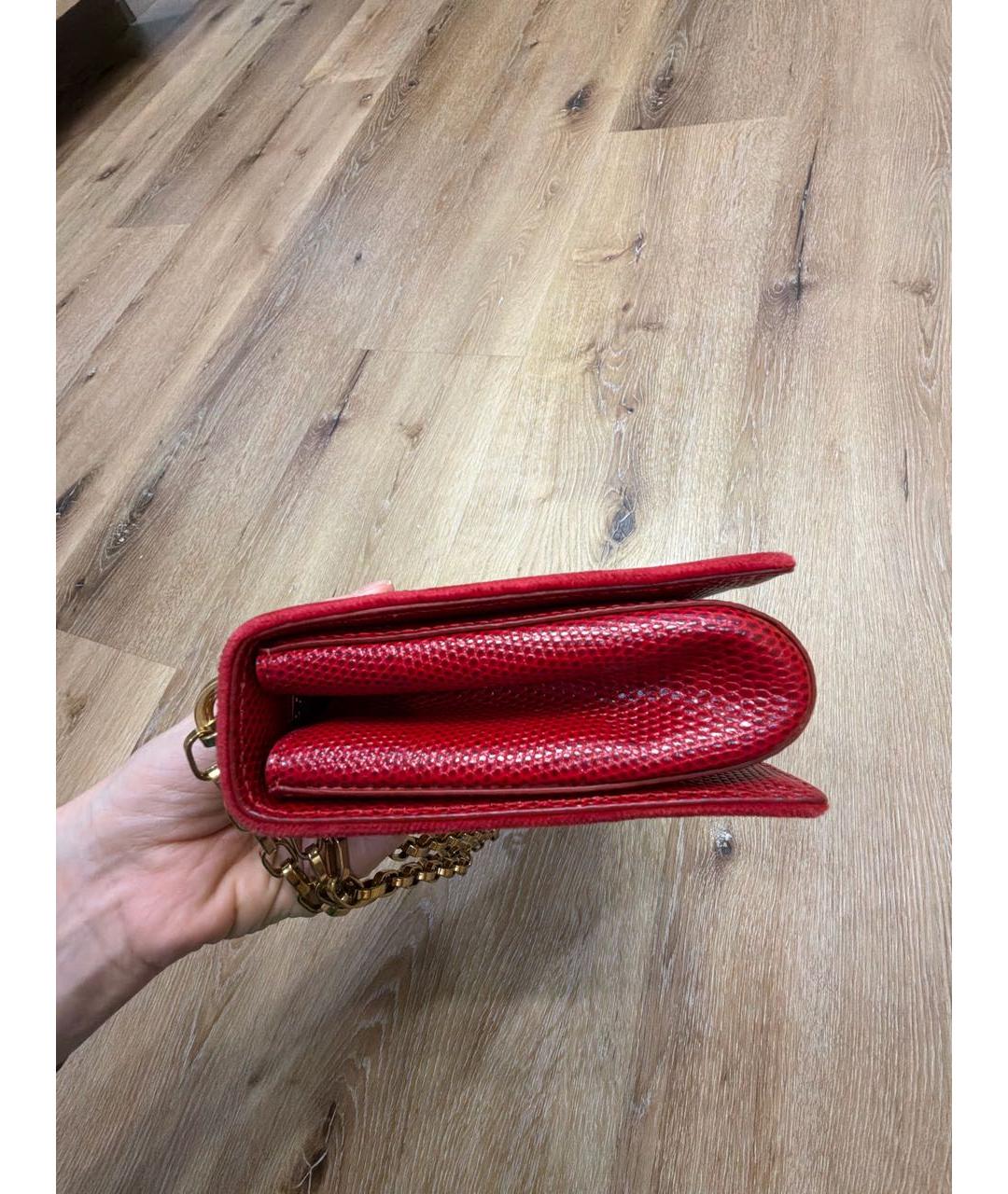 DOLCE&GABBANA Красная кожаная сумка через плечо, фото 3
