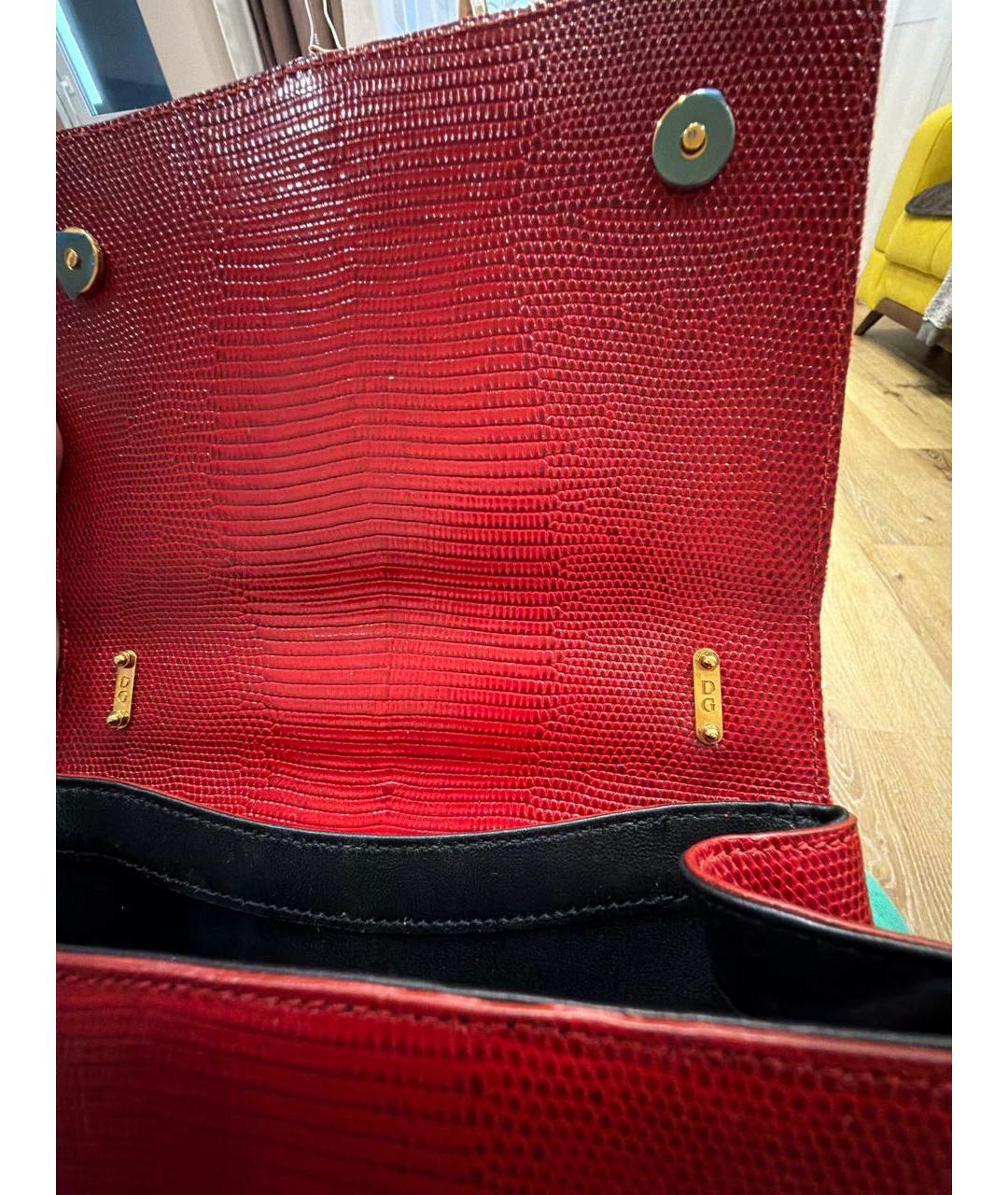 DOLCE&GABBANA Красная кожаная сумка через плечо, фото 7