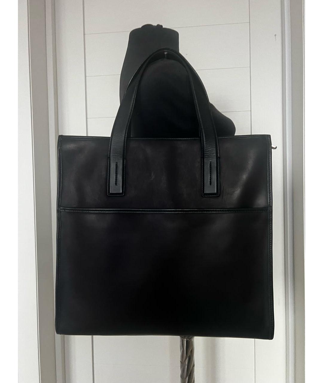 TOD'S Черная кожаная сумка тоут, фото 3